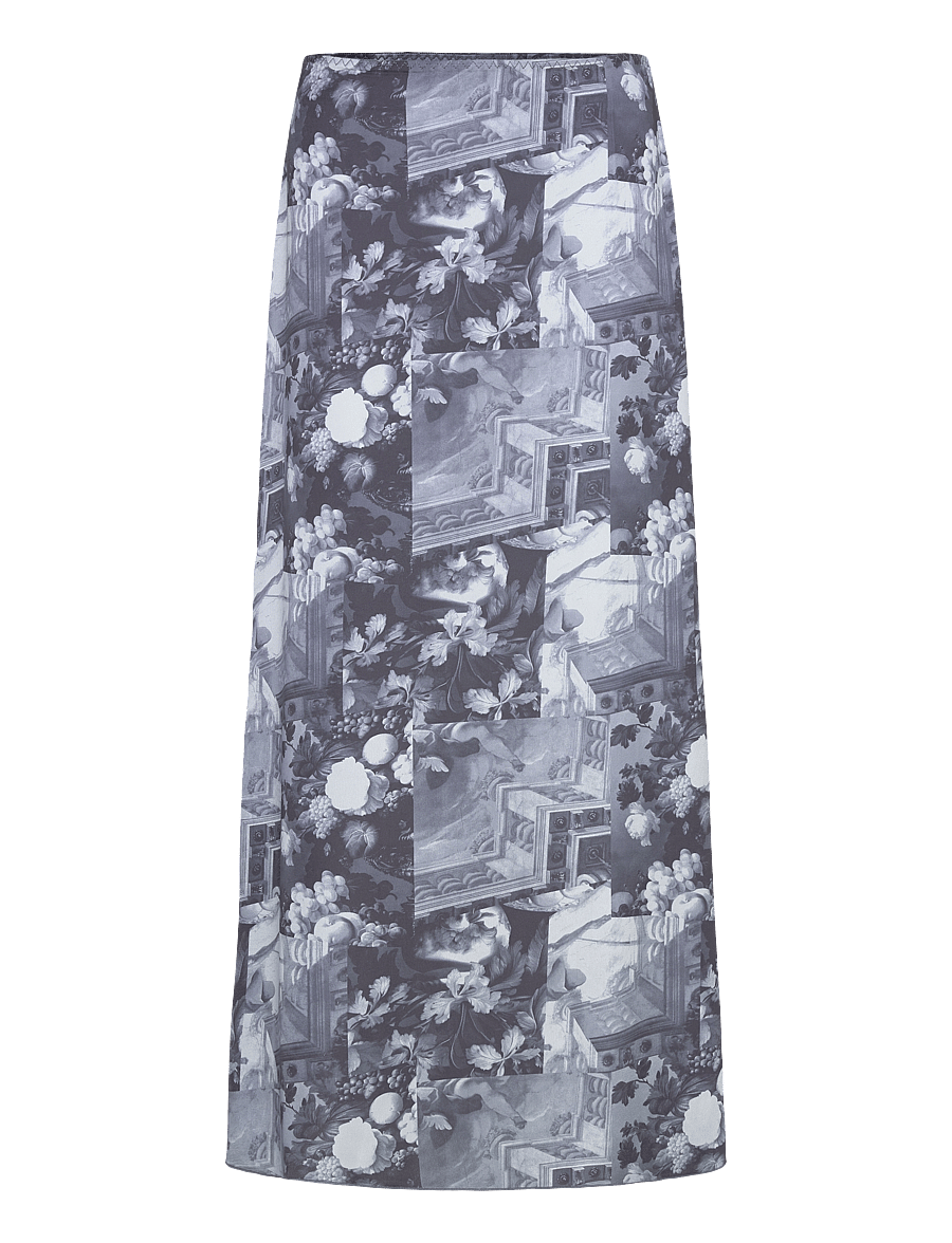 Monki - Long maxi skirt - maxi röcke - grey dark - 0