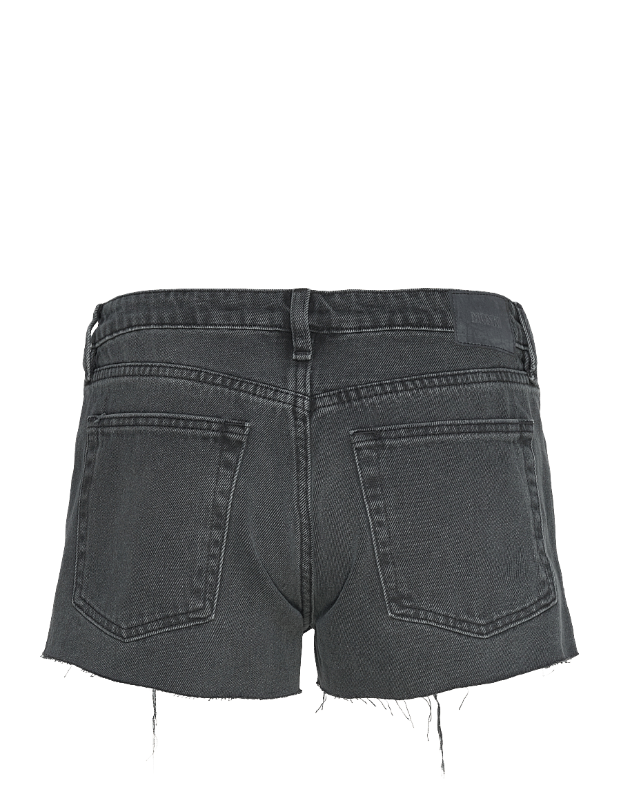 Monki - Low Rise Raw Hem Mini Denim Shorts - džinsa šorti - smokey blue - 1
