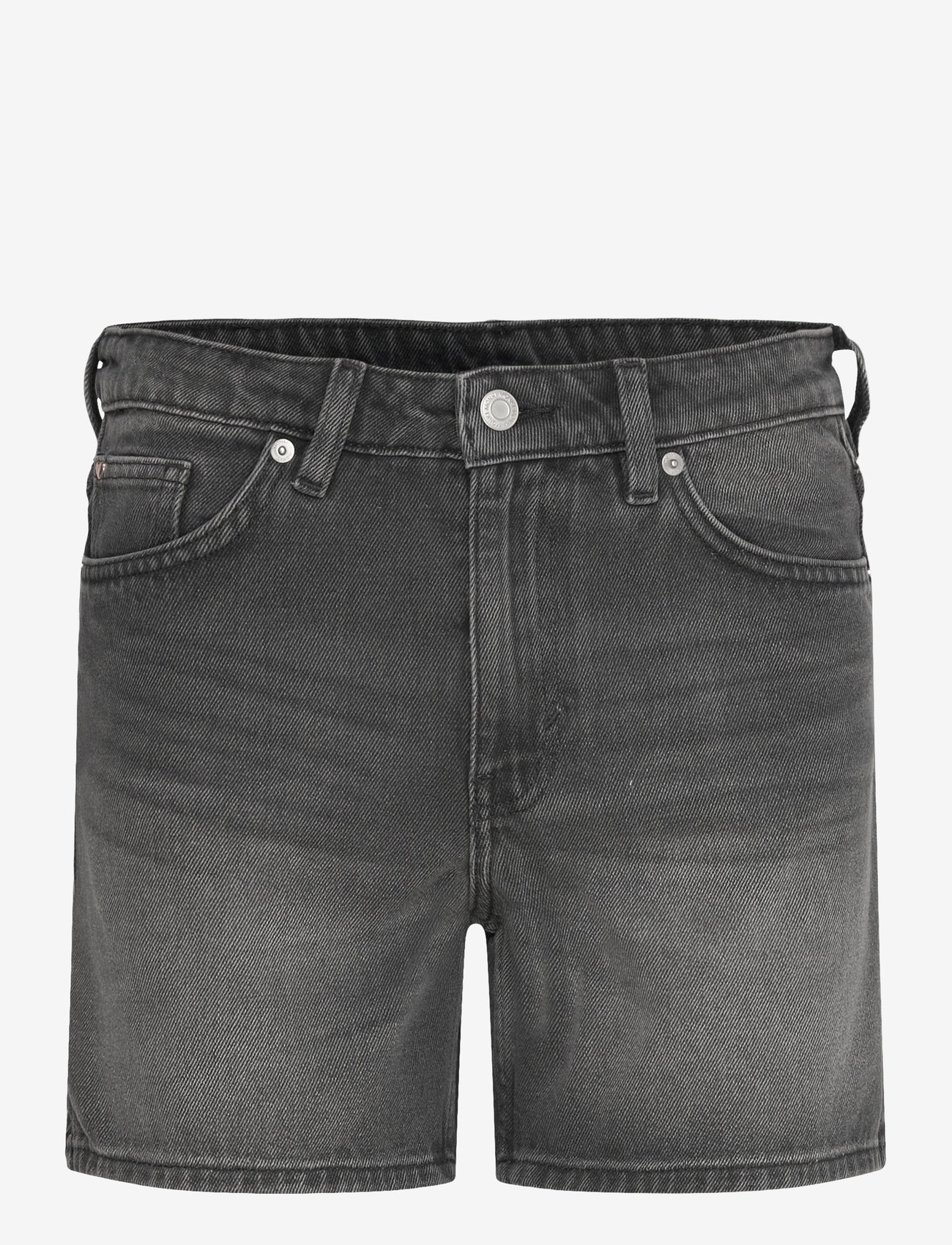 Monki - Aimo Mid-Rise Straight Leg Denim Shorts - jorts - black dark - 0