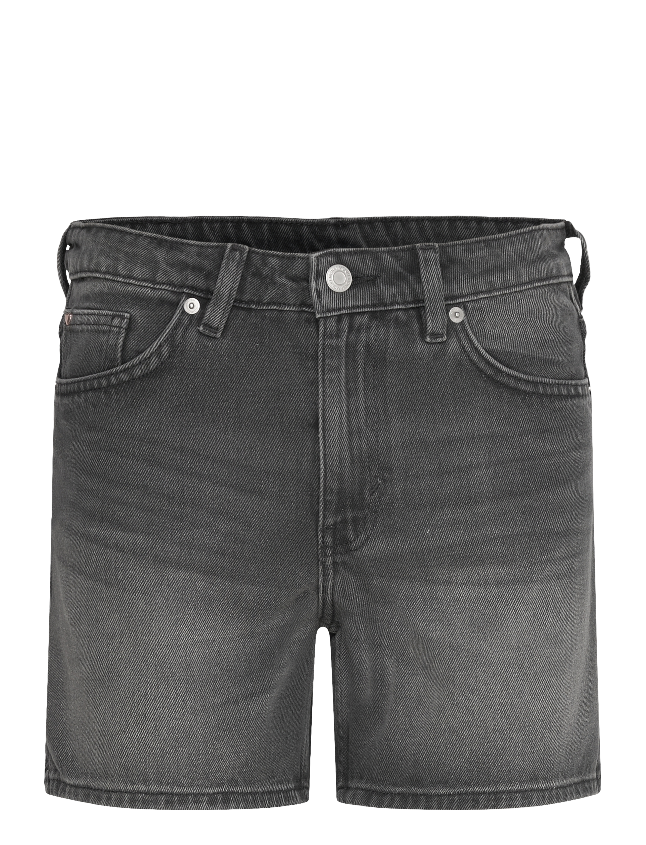 Monki Aimo Mid-Rise Straight Leg Denim Shorts - Lühikesed püksid - BLACK DARK / black