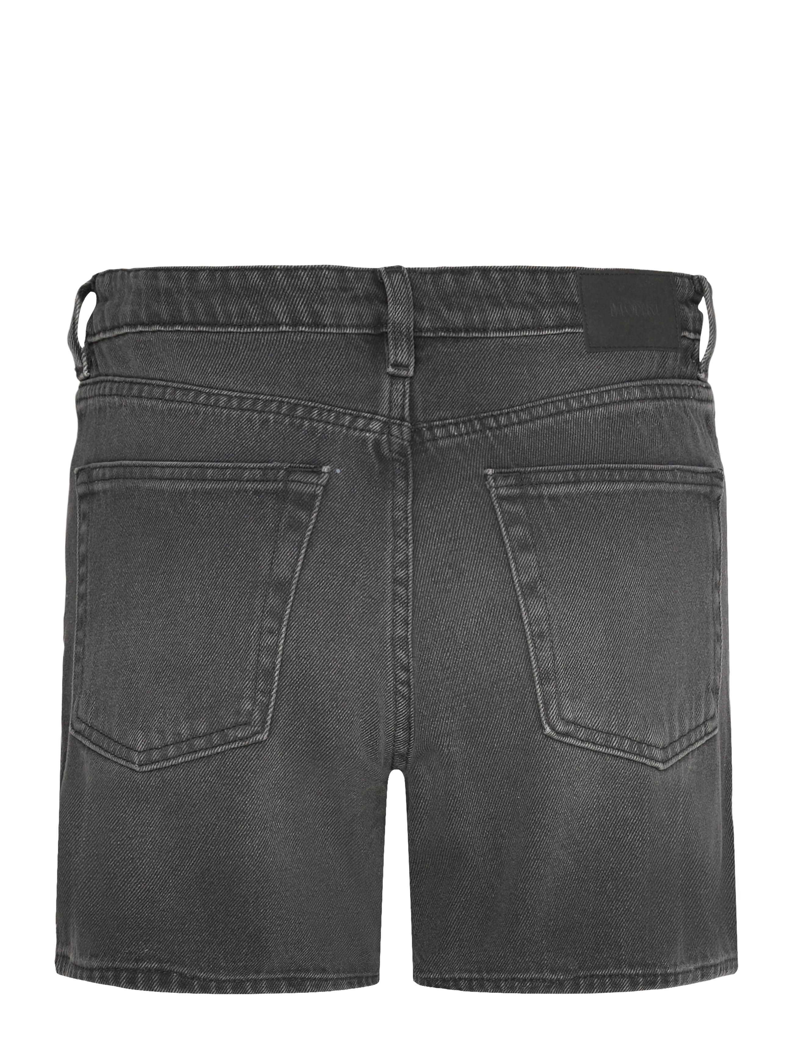 Monki - Aimo Mid-Rise Straight Leg Denim Shorts - jorts - black dark - 1