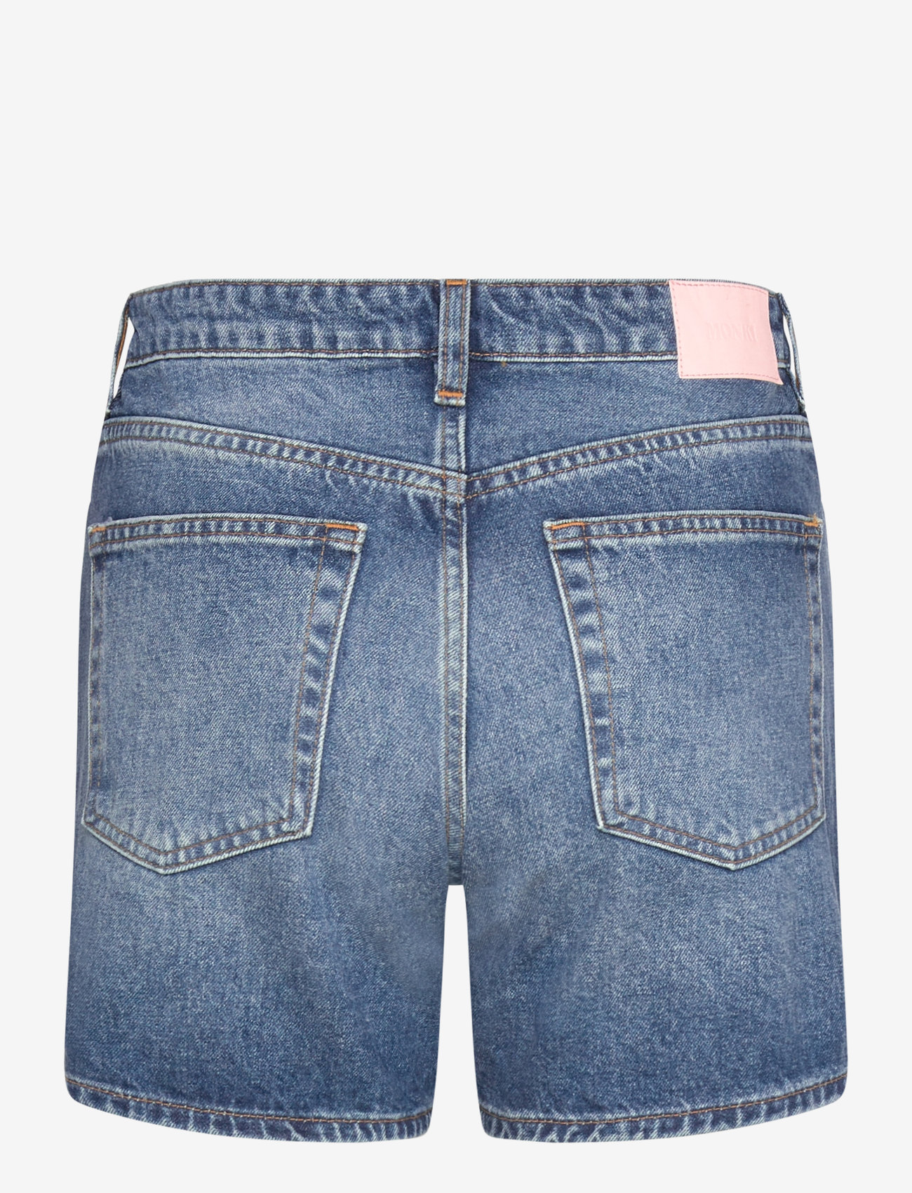 Monki - Aimo Mid-Rise Straight Leg Denim Shorts - jeansshorts - blue medium dusty - 1