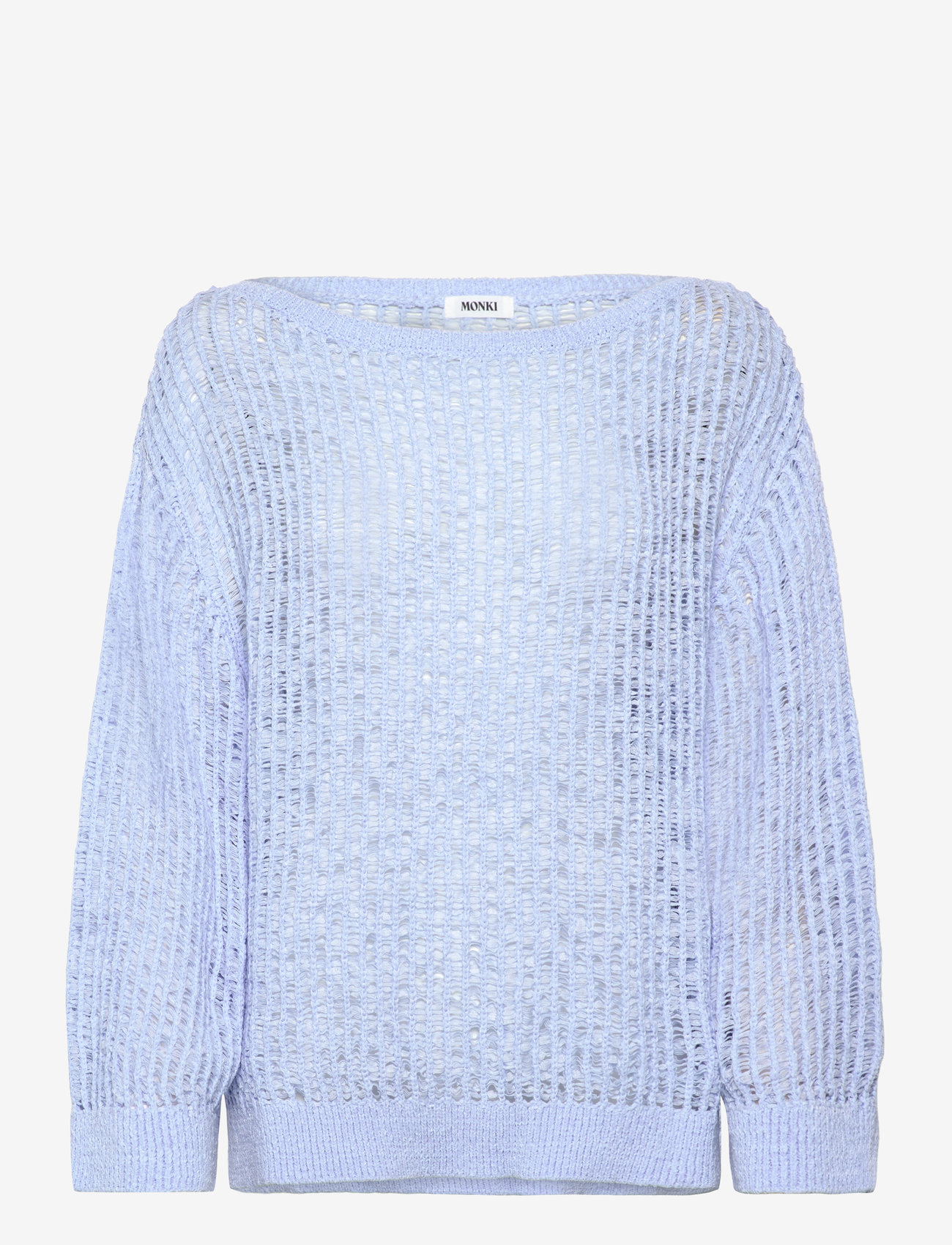Monki - Loose Open-Knit Side Slit Sweater - striktrøjer - blue light - 0
