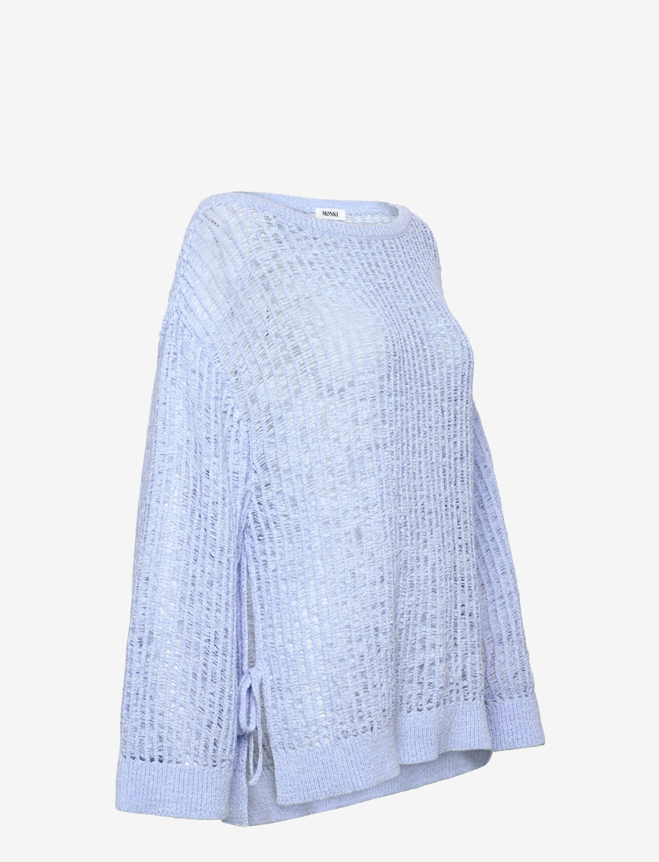 Monki - Loose Open-Knit Side Slit Sweater - striktrøjer - blue light - 2