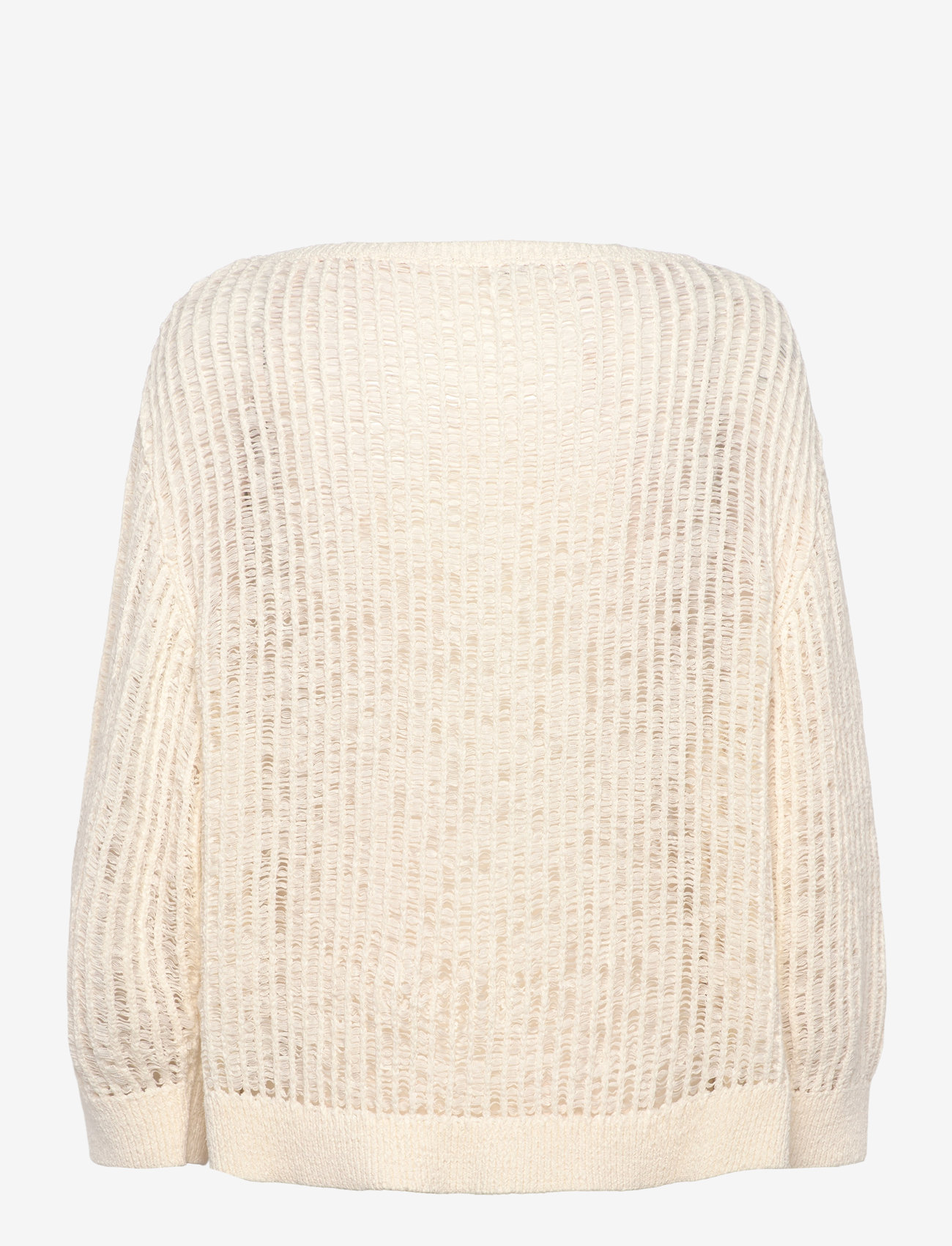 Monki - Loose Open-Knit Side Slit Sweater - striktrøjer - white light - 1