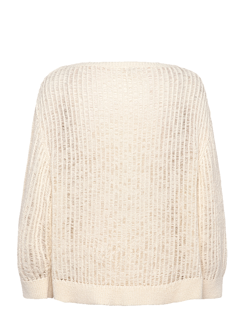 Monki - Loose Open-Knit Side Slit Sweater - pullover - white light - 1