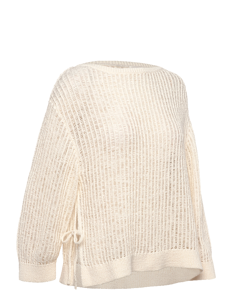 Monki - Loose Open-Knit Side Slit Sweater - pullover - white light - 3
