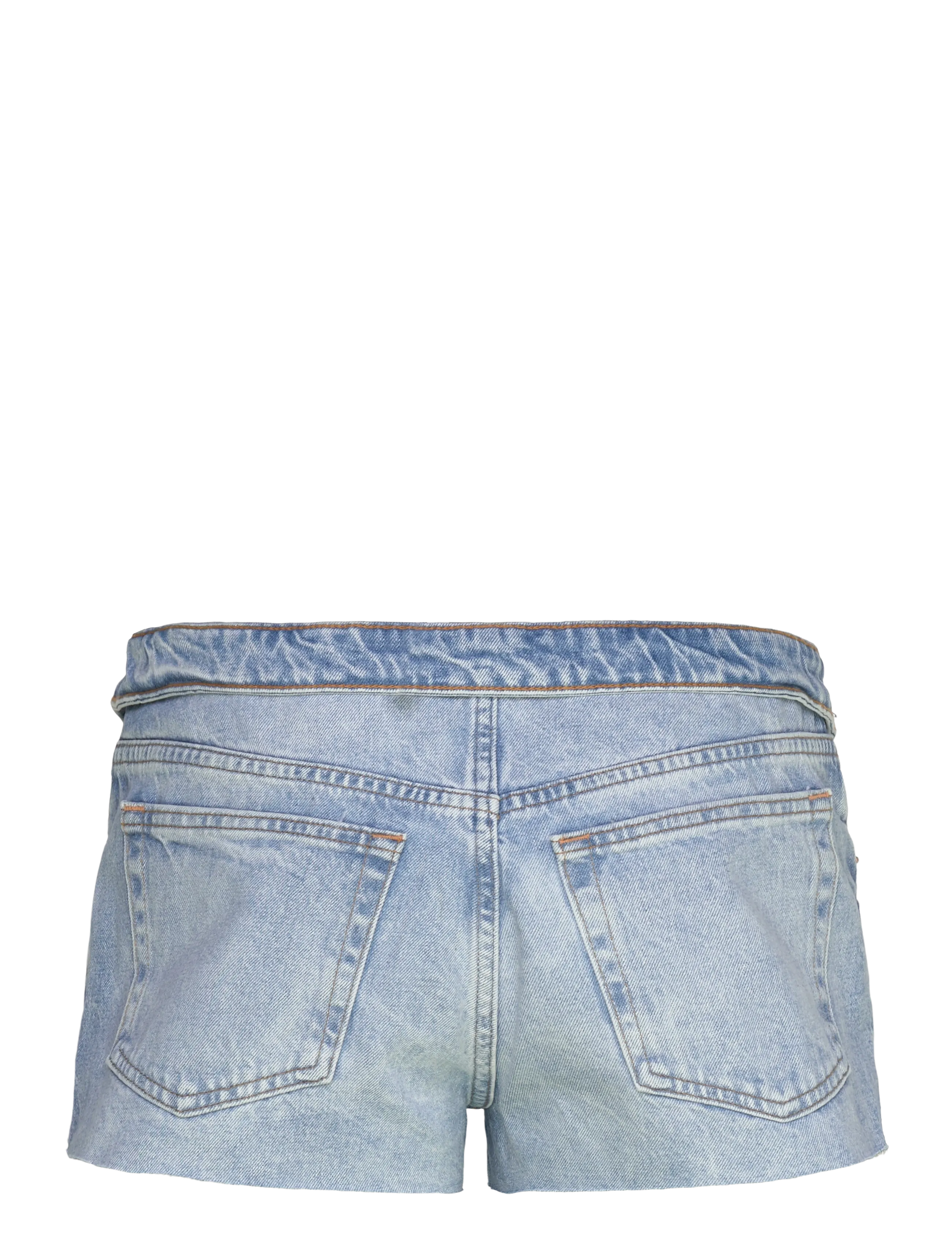 Monki - Lana Fold Down Denim Shorts - jorts - blue dusty light - 1