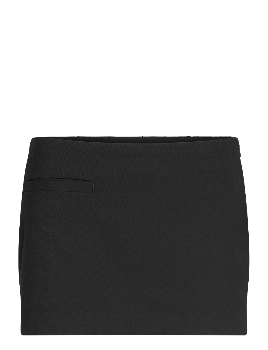 Monki - Low Waisted Mini Suiting Skirt - miniseelikud - black dark - 0