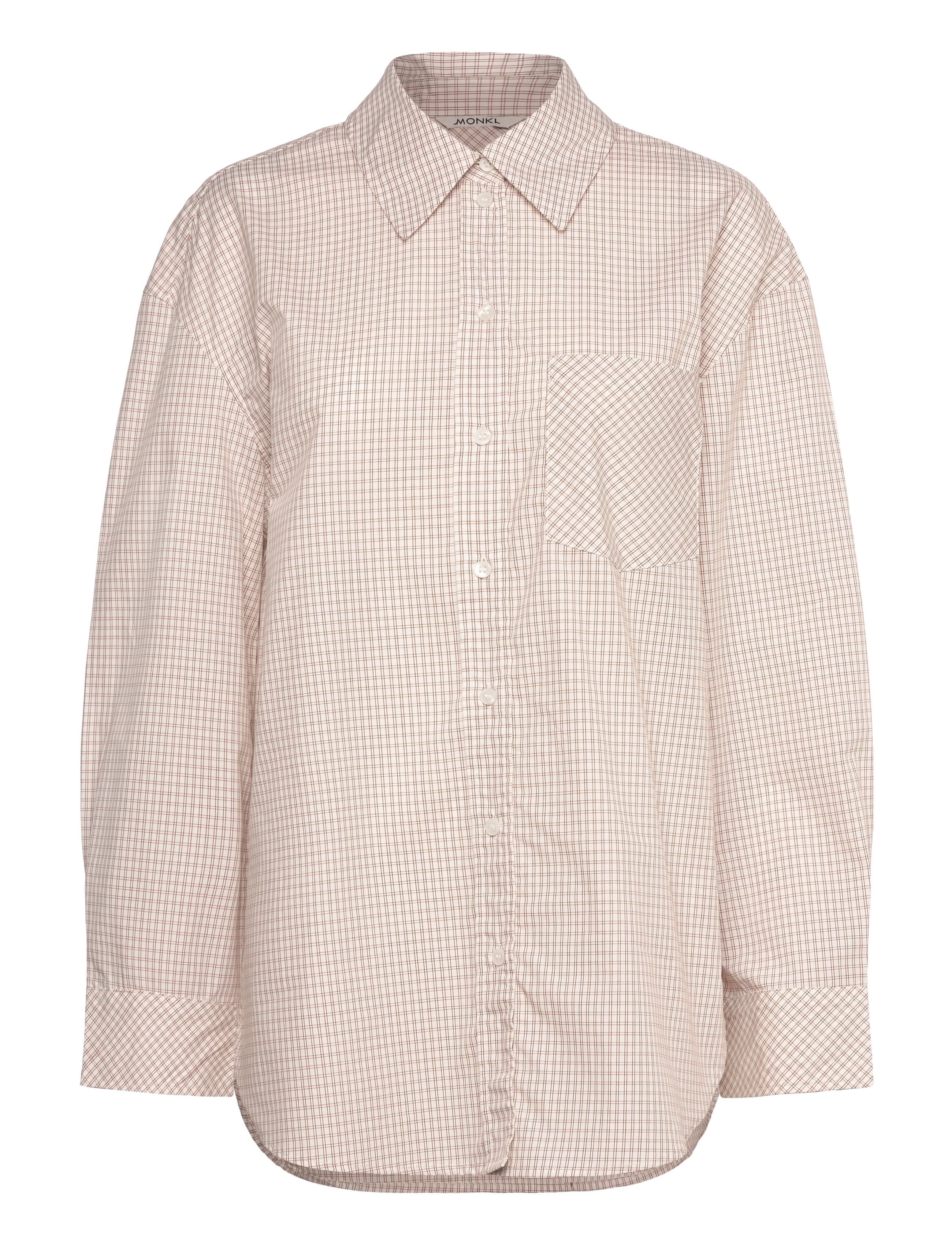 Monki Long-Sleeved Oversized Poplin Shirt - Pluusid ja särgid - WHITE LIGHT / brown