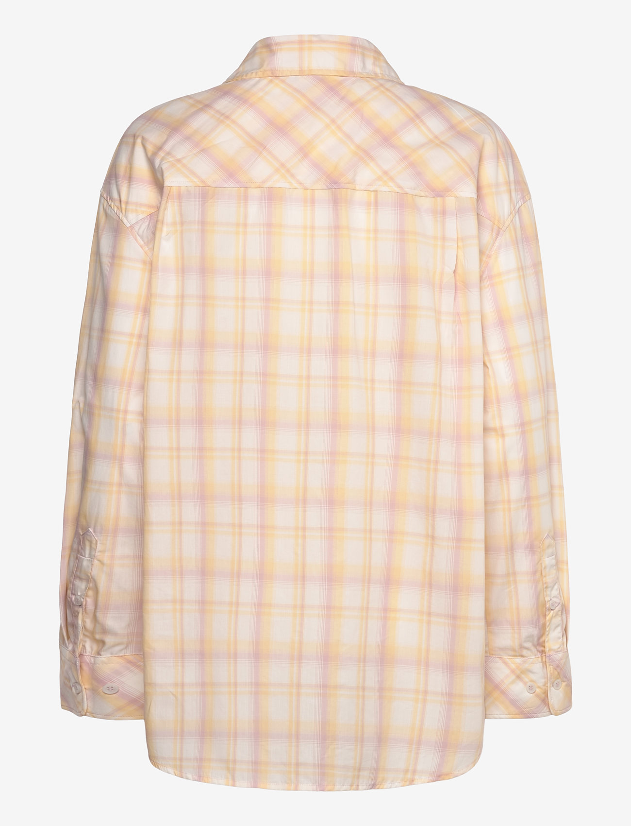 Monki - Long-Sleeved Oversized Poplin Shirt - långärmade skjortor - yellow dusty light - 1