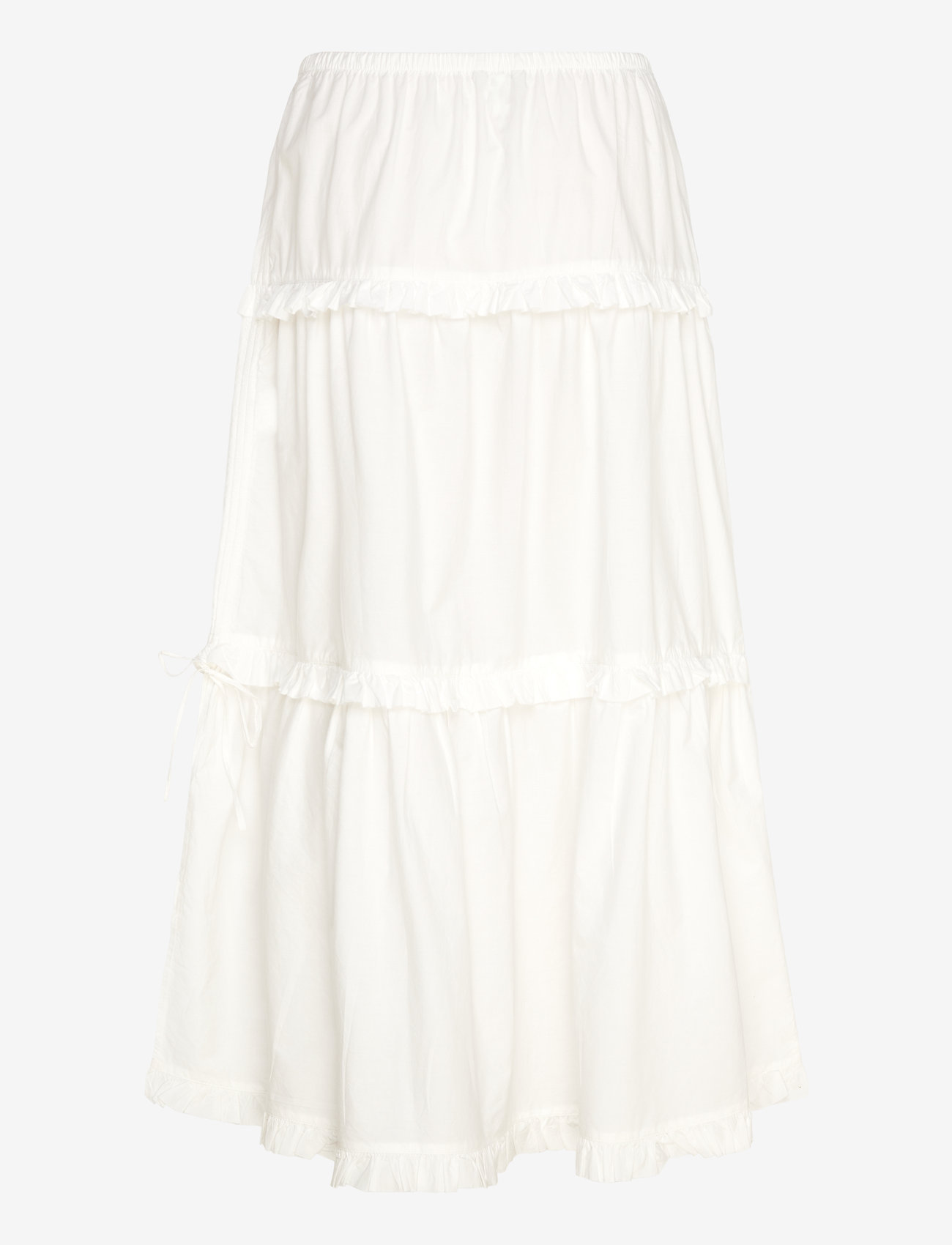 Monki - Ruffled Tiered Cotton Skirt - maxi röcke - white light - 1