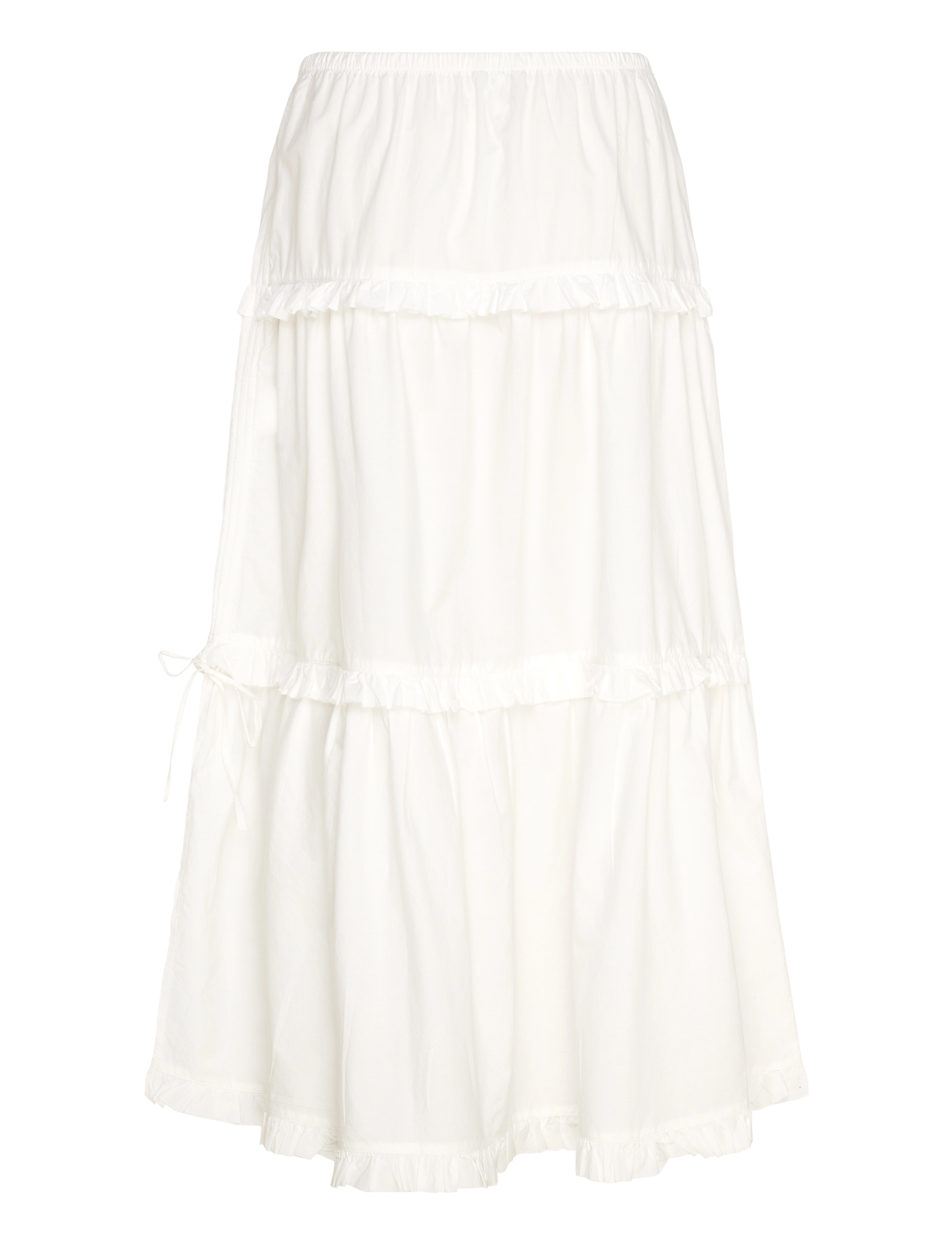 Monki - Ruffled Tiered Cotton Skirt - maxi nederdele - white light - 1