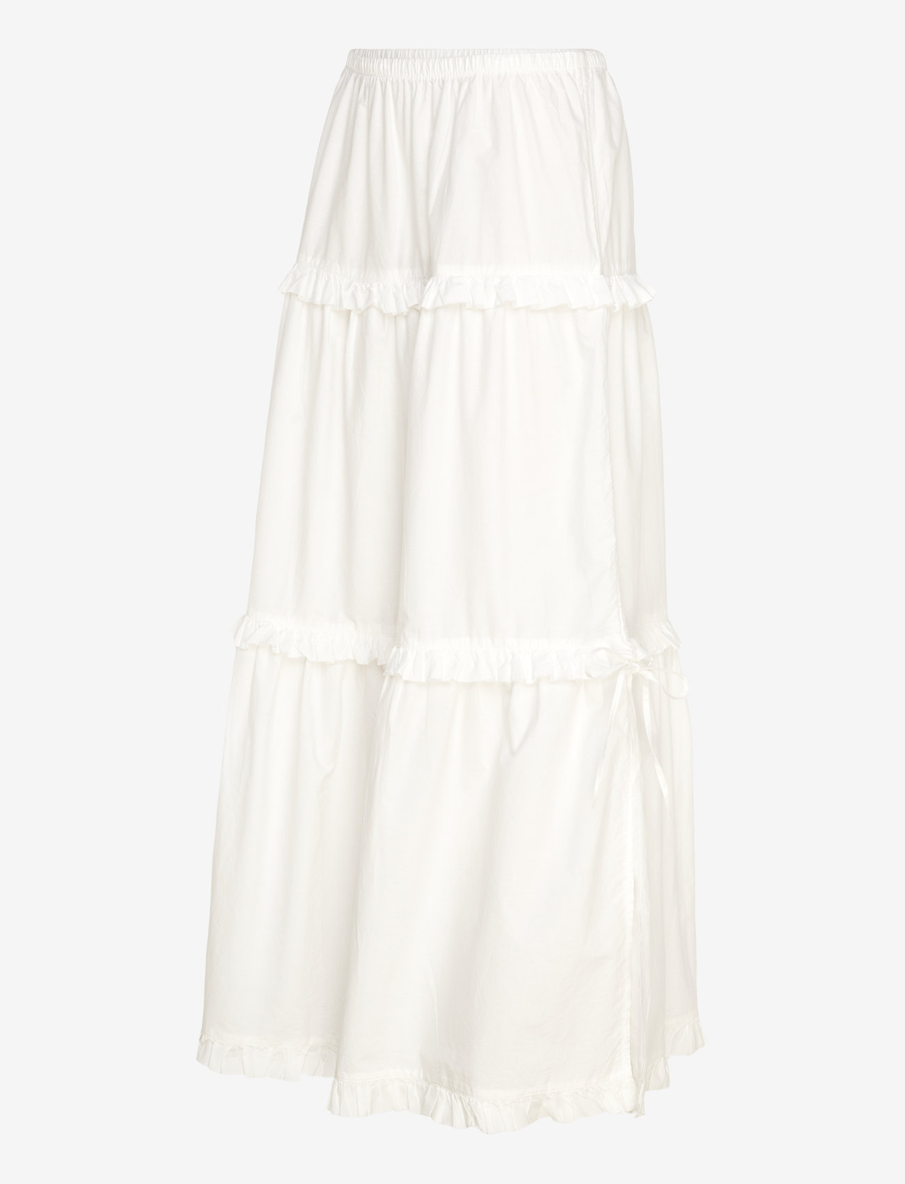 Monki - Ruffled Tiered Cotton Skirt - maxi röcke - white light - 2