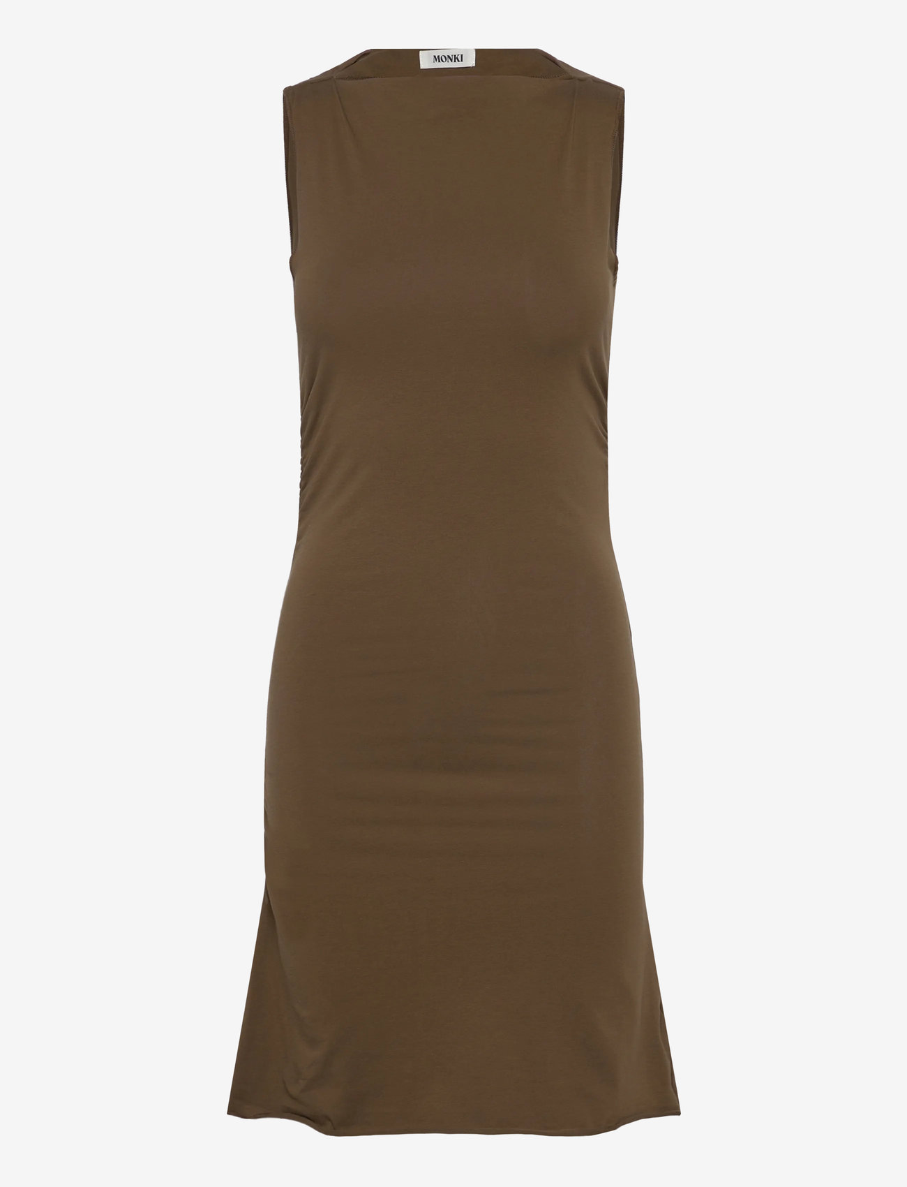 Monki - Gathered Jersey Mini Dress - minikleidid - brown medium dusty - 0