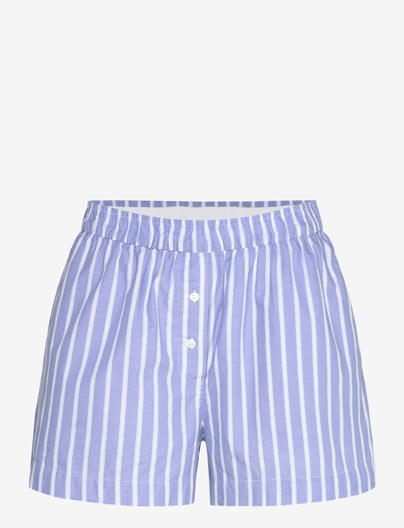 Monki - Relaxed Cotton Boxer Shorts - rennot shortsit - blue medium - 0