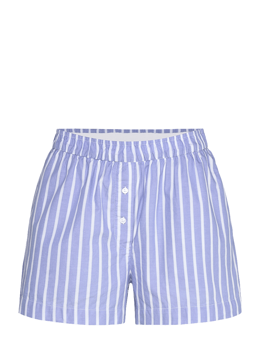 Monki - Relaxed Cotton Boxer Shorts - rennot shortsit - blue medium - 0