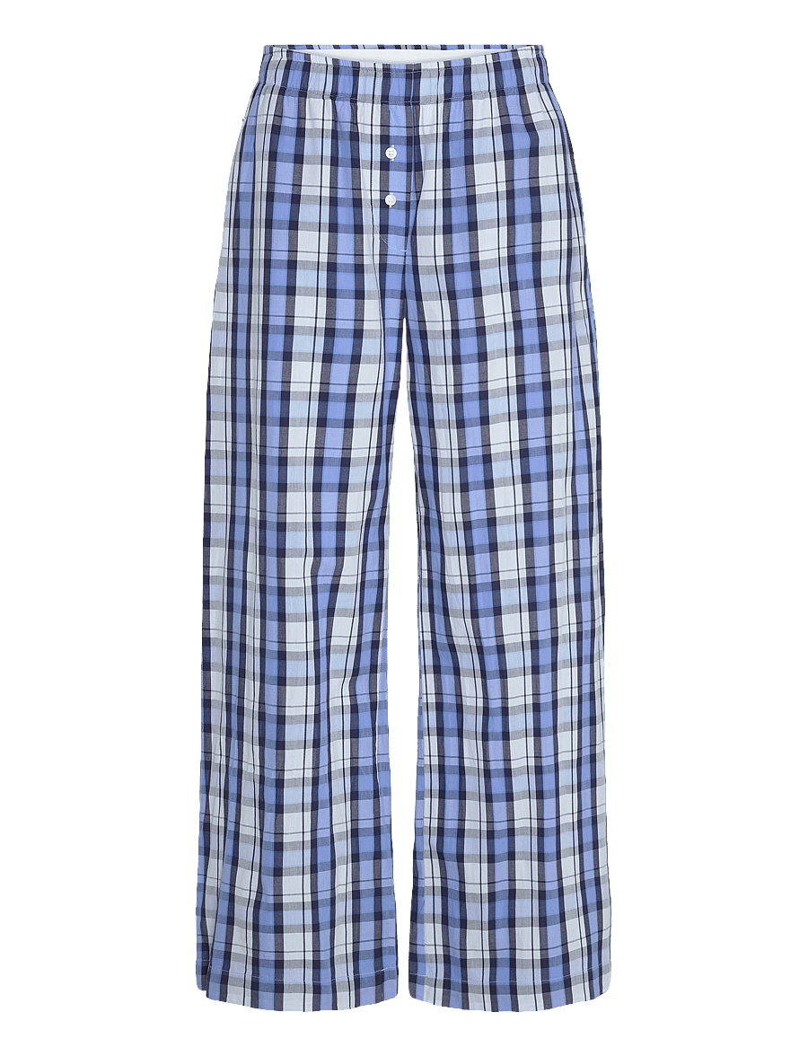 Monki - Wide-Leg Cotton Twill Trousers - wide leg trousers - blue light - 0