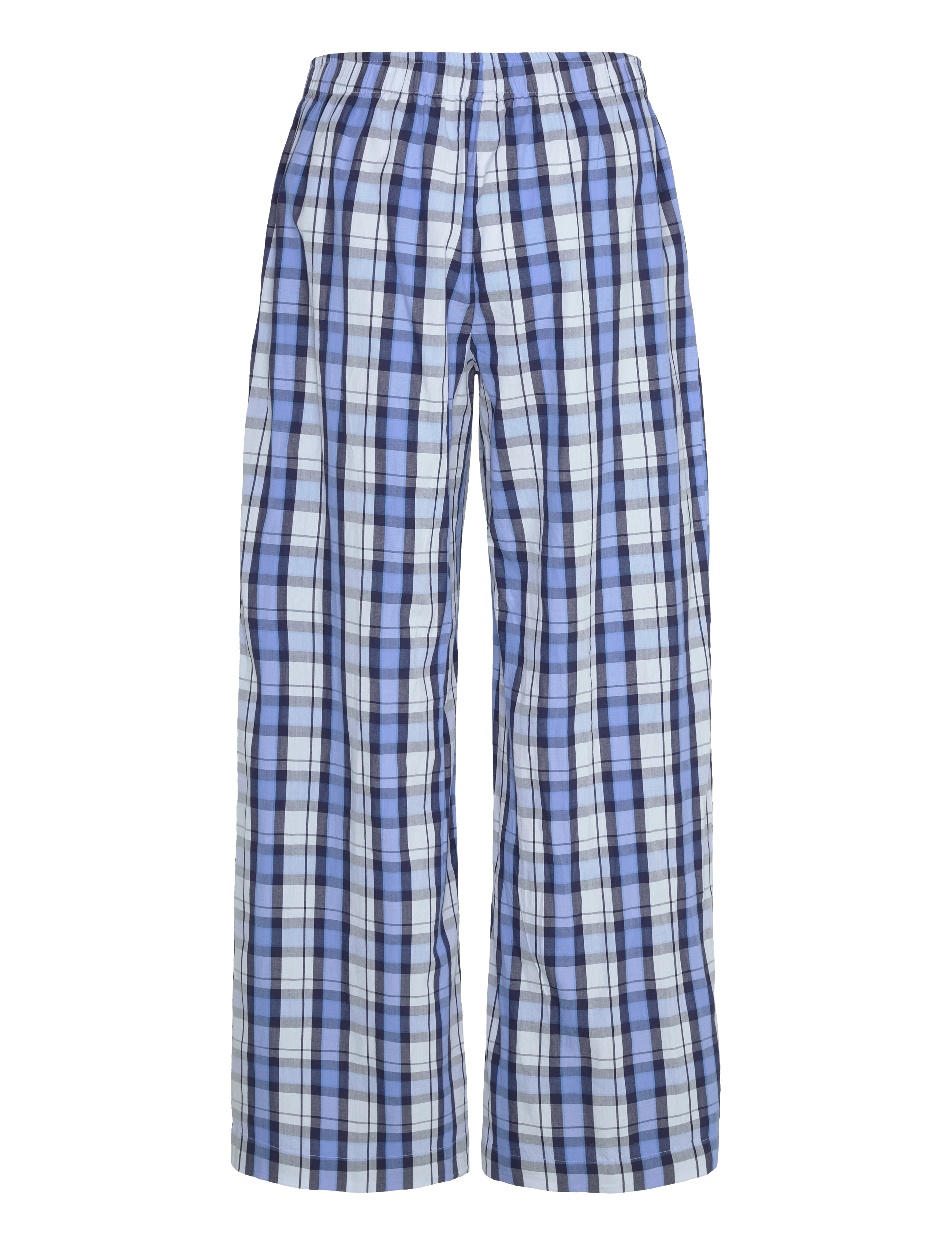 Monki - Wide-Leg Cotton Twill Trousers - vida byxor - blue light - 1