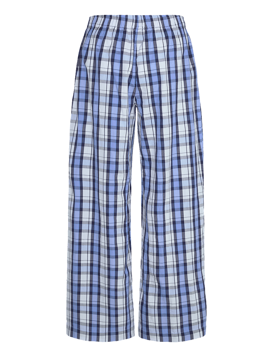 Monki - Wide-Leg Cotton Twill Trousers - wide leg trousers - blue light - 1