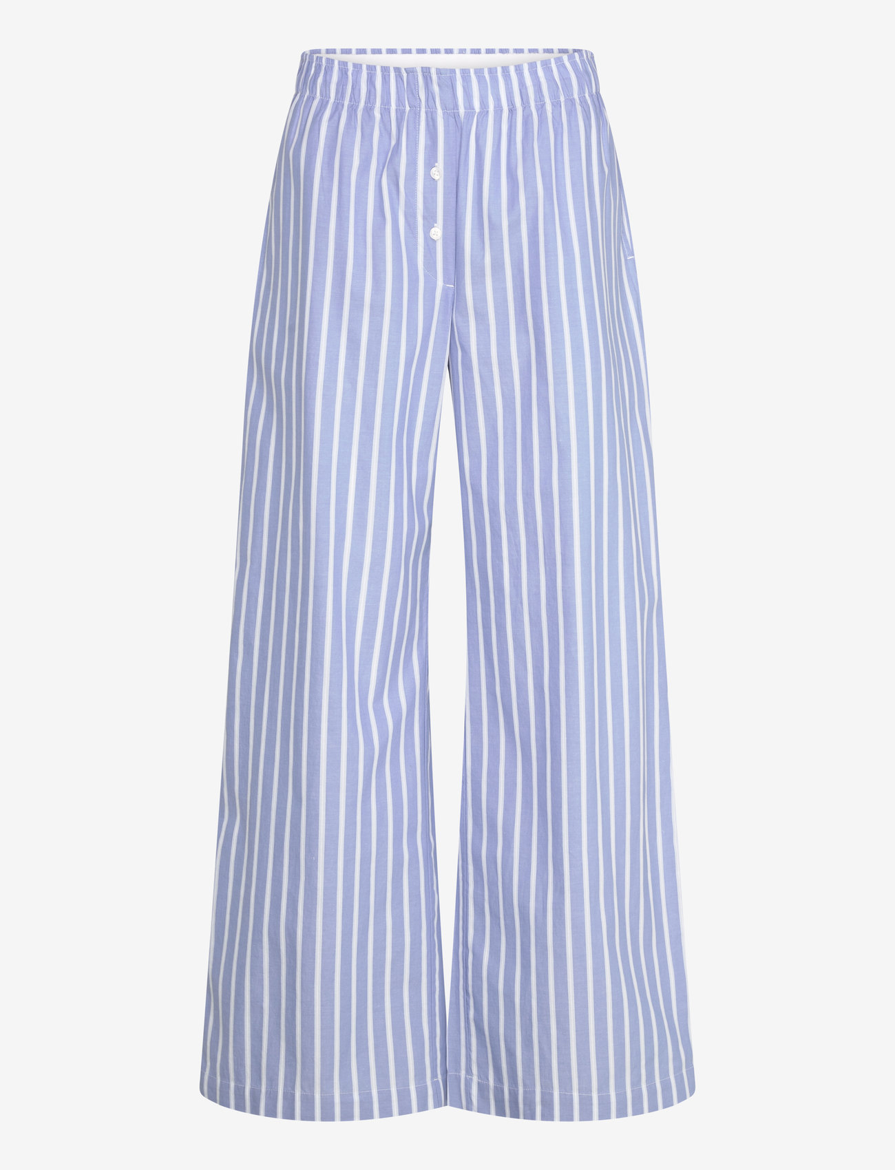 Monki - Wide-Leg Cotton Twill Trousers - hosen mit weitem bein - blue medium - 0