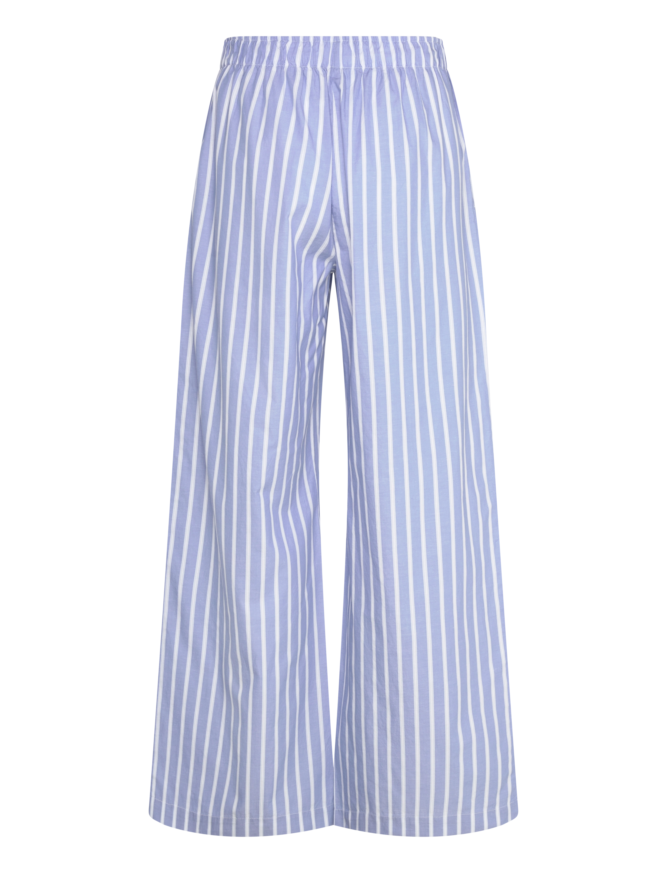 Monki - Wide-Leg Cotton Twill Trousers - wide leg trousers - blue medium - 1