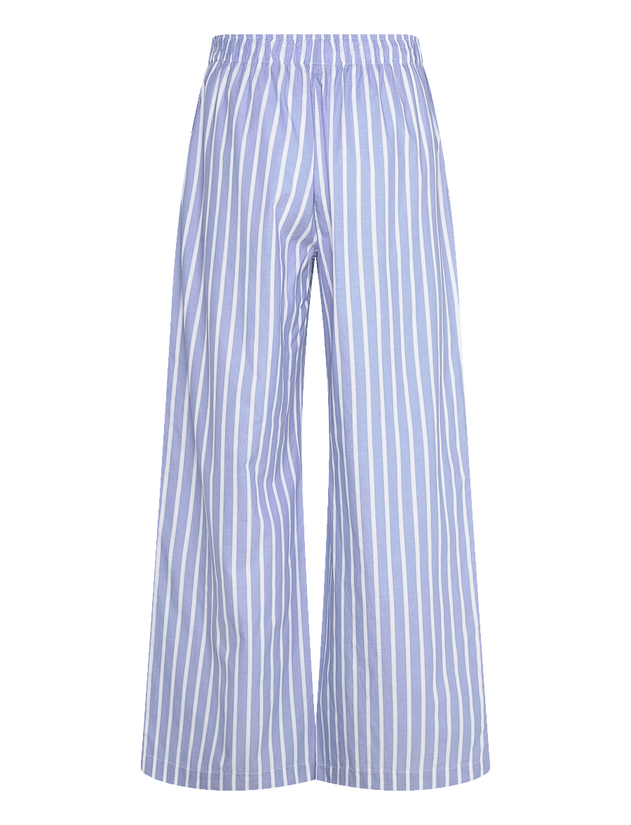 Monki - Wide-Leg Cotton Twill Trousers - hosen mit weitem bein - blue medium - 1