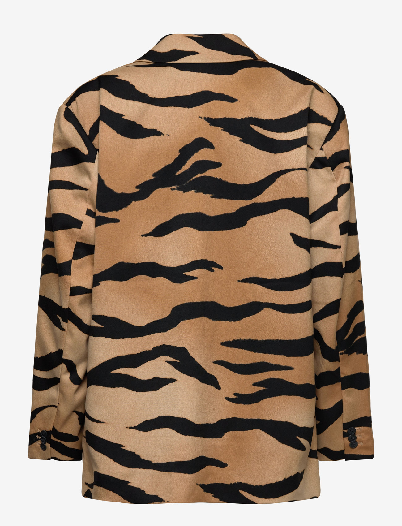 Monki - Single-Breasted Oversized Tiger Printed Blazer - enkeltradede blazere - brown medium dusty - 1