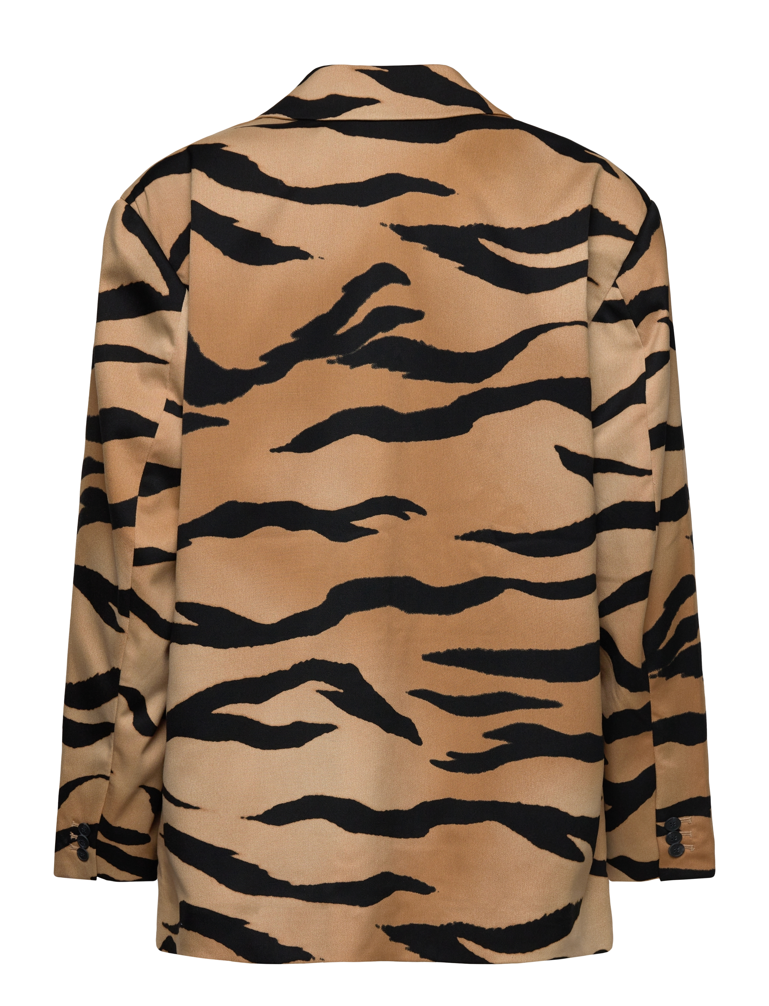 Monki - Single-Breasted Oversized Tiger Printed Blazer - vienaeiliai švarkai - brown medium dusty - 1