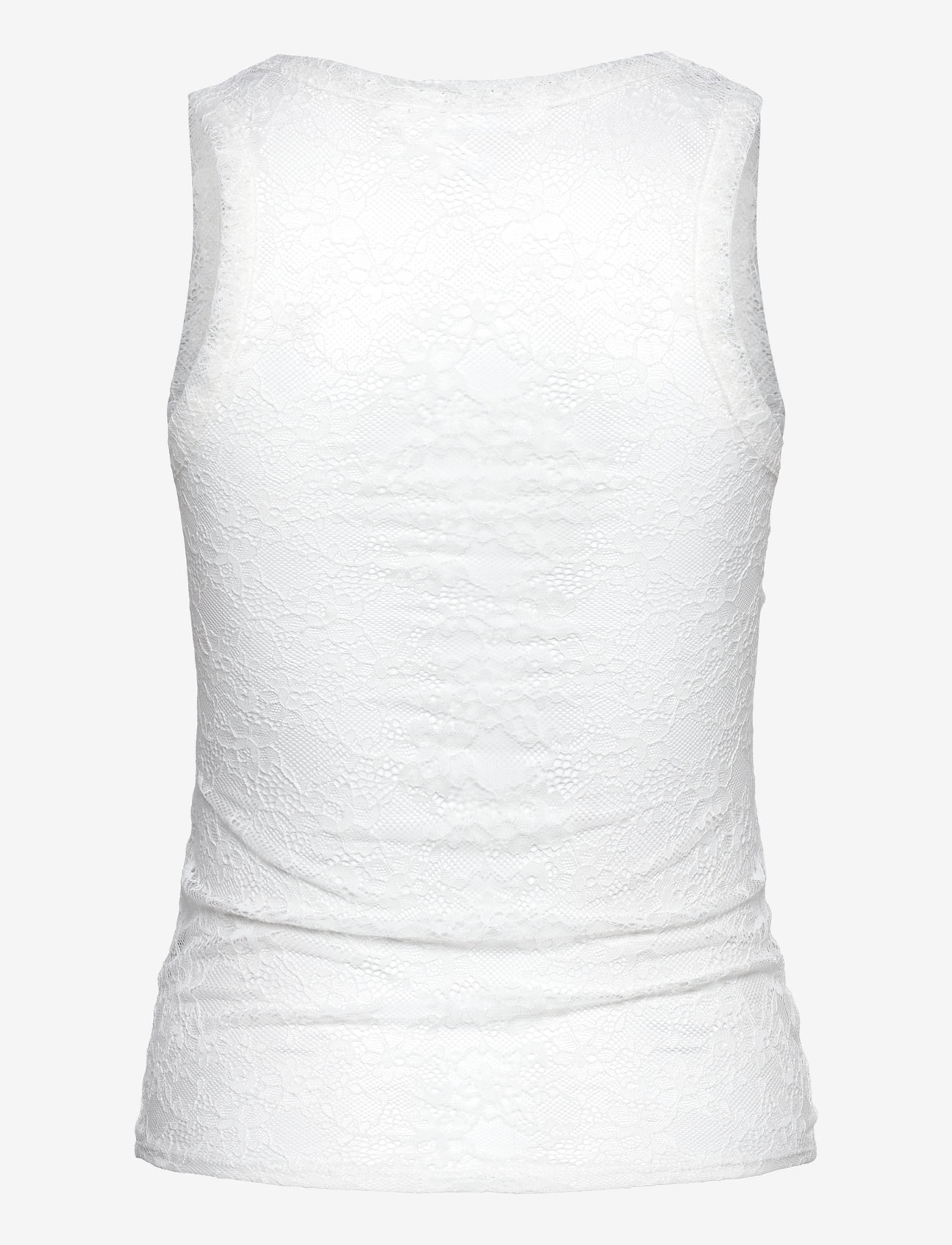 Monki - Sheer Lace Sleeveless Tank Top - tanktops - white light - 1