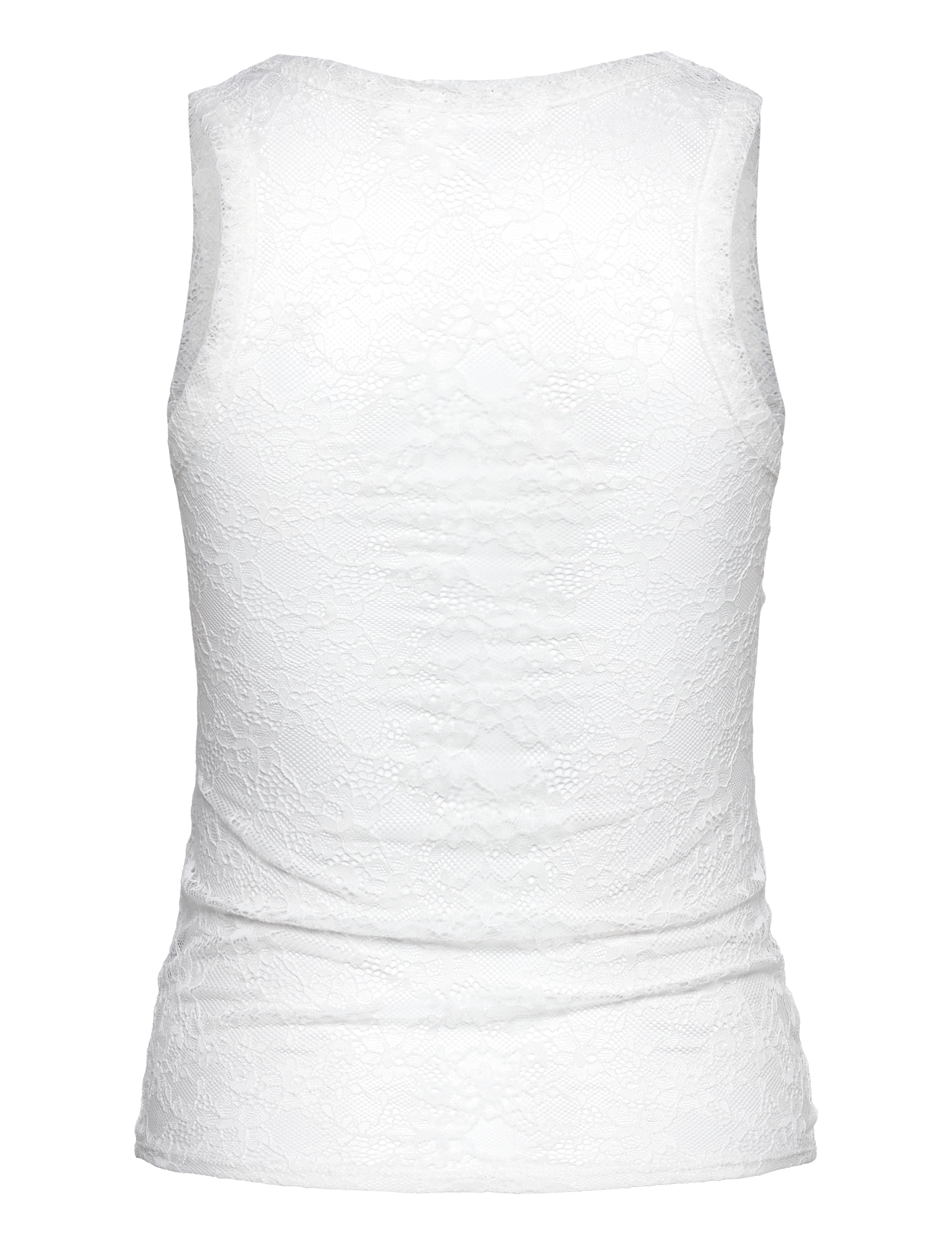 Monki - Sheer Lace Sleeveless Tank Top - sleeveless tops - white light - 1