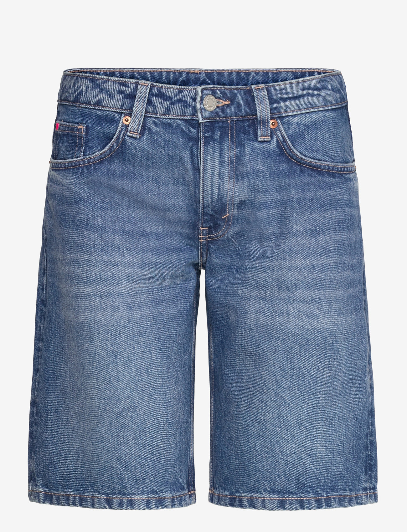 Monki - Imoo Low-Rise Wide Leg Denim Shorts - jeansshorts - blue medium dusty - 0