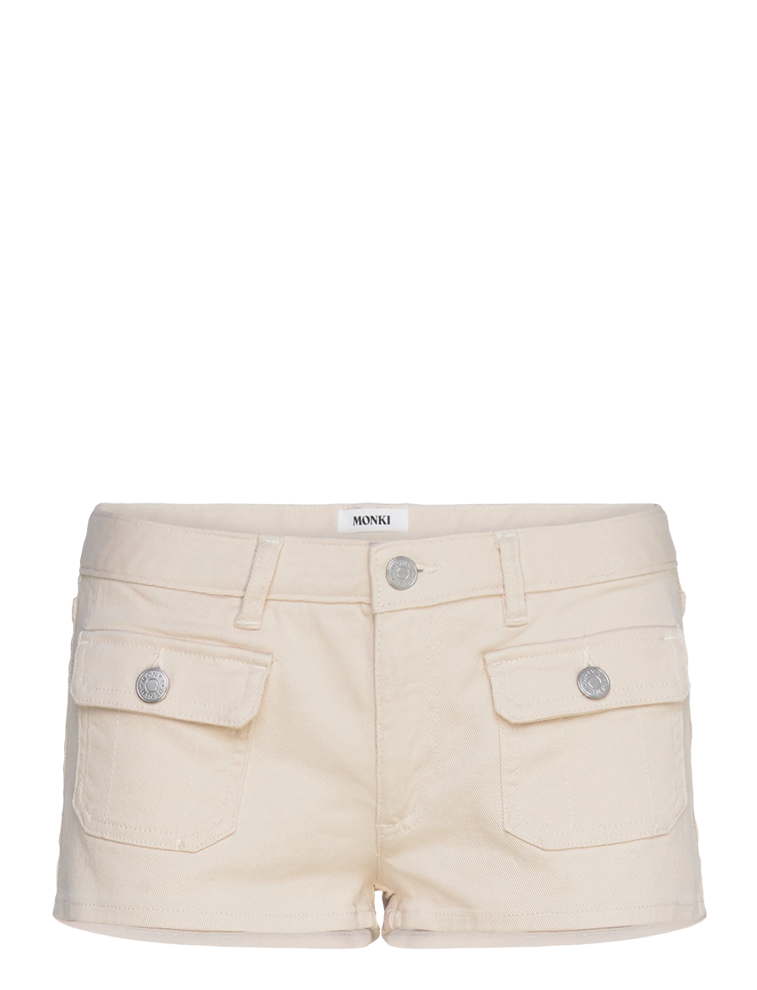 Monki Mini Shorts, 42, Beige - Denim Frauen