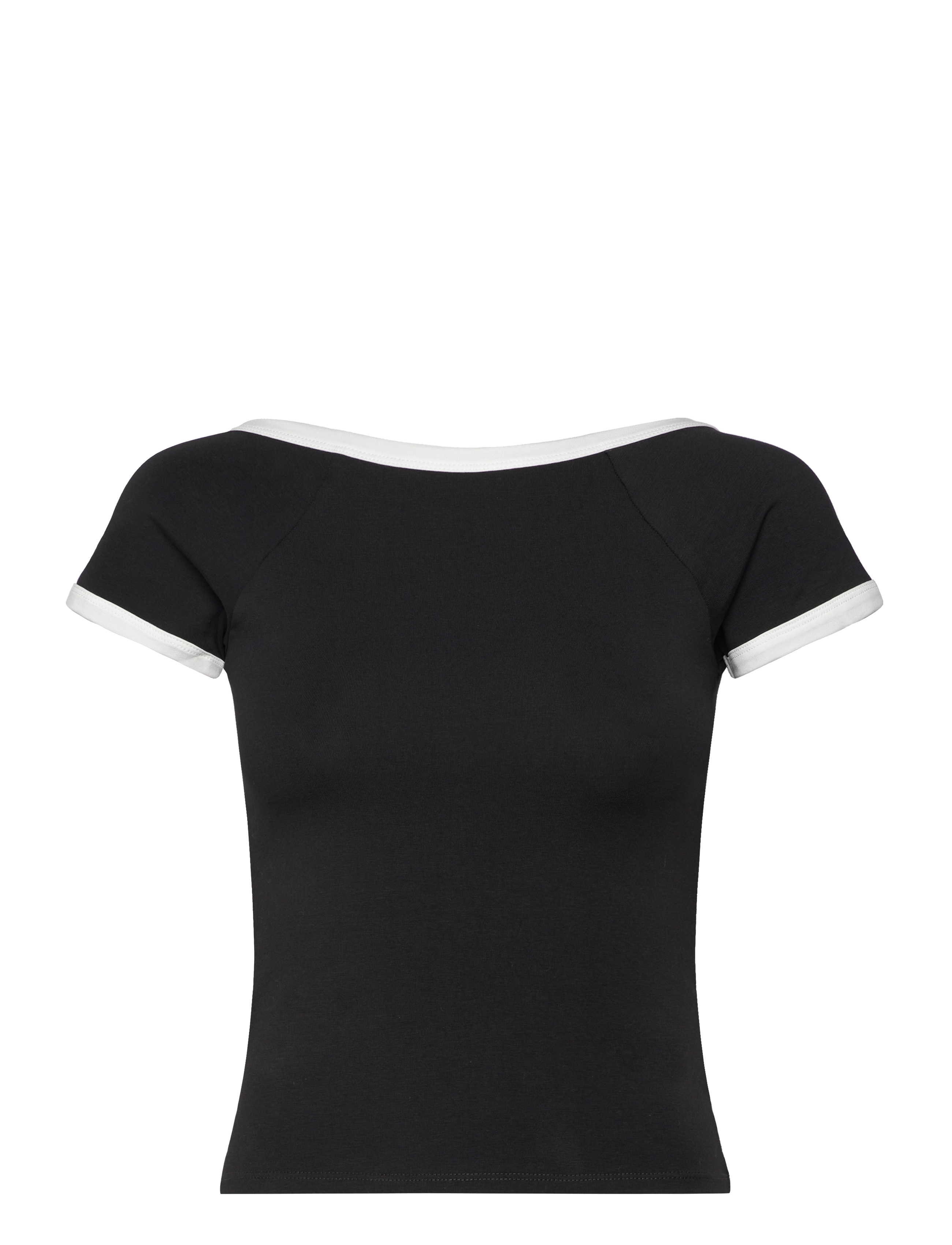 Monki Mini short sleeve top - Kampagne - BLACK DARK / black