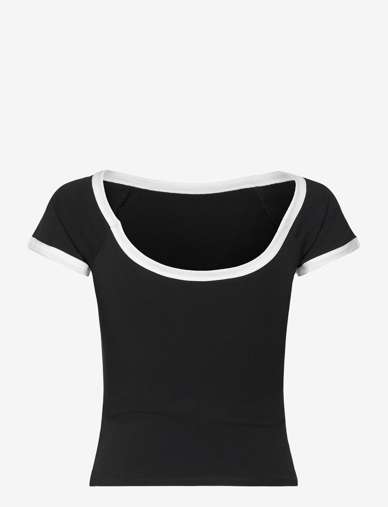 Monki - Mini short sleeve top - t-shirts - black dark - 1