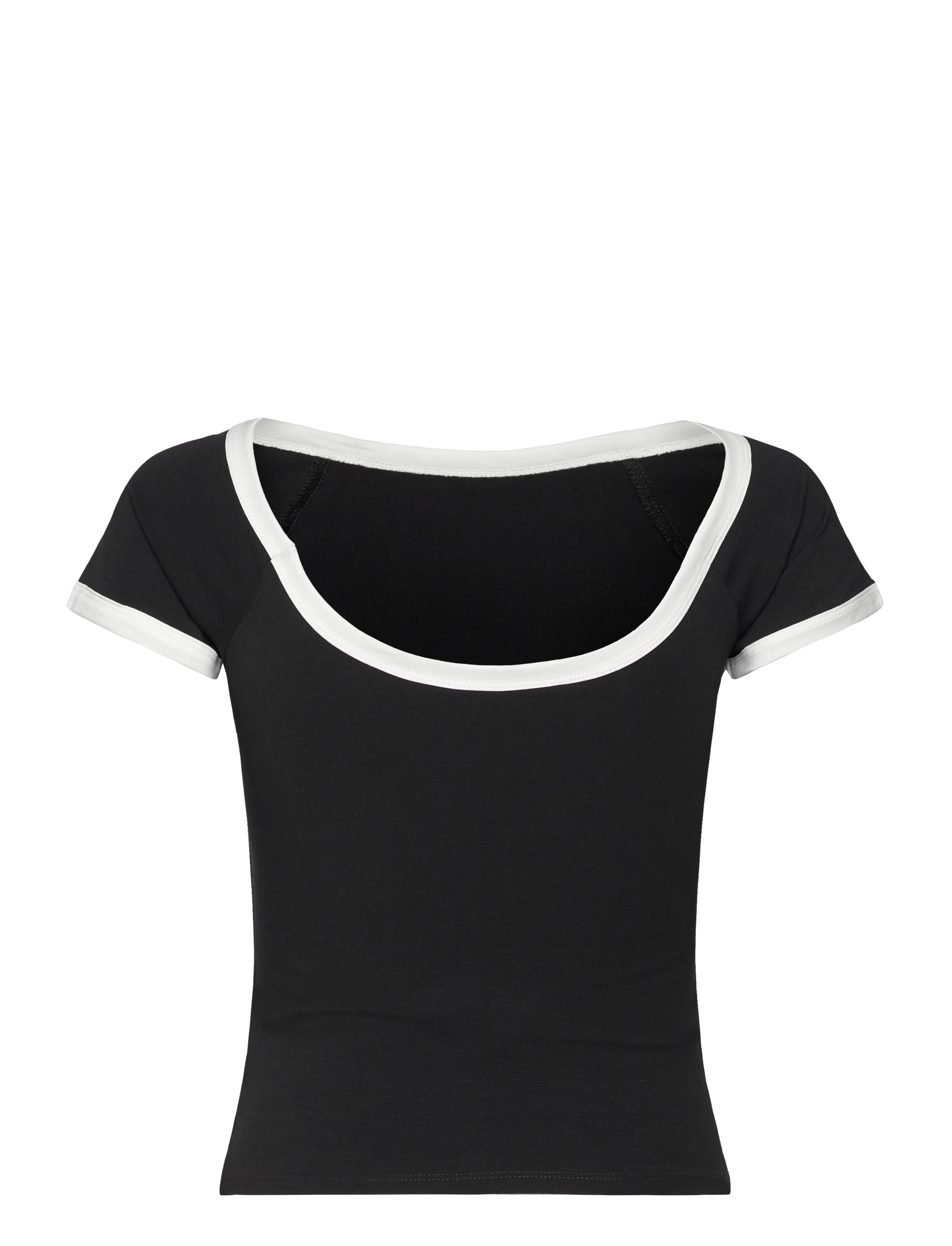 Monki - Mini short sleeve top - t-shirts - black dark - 1
