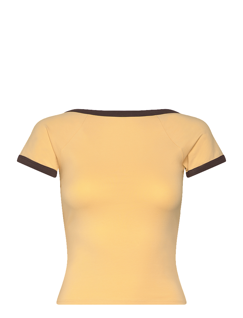 Monki - Mini short sleeve top - t-särgid - yellow medium - 0