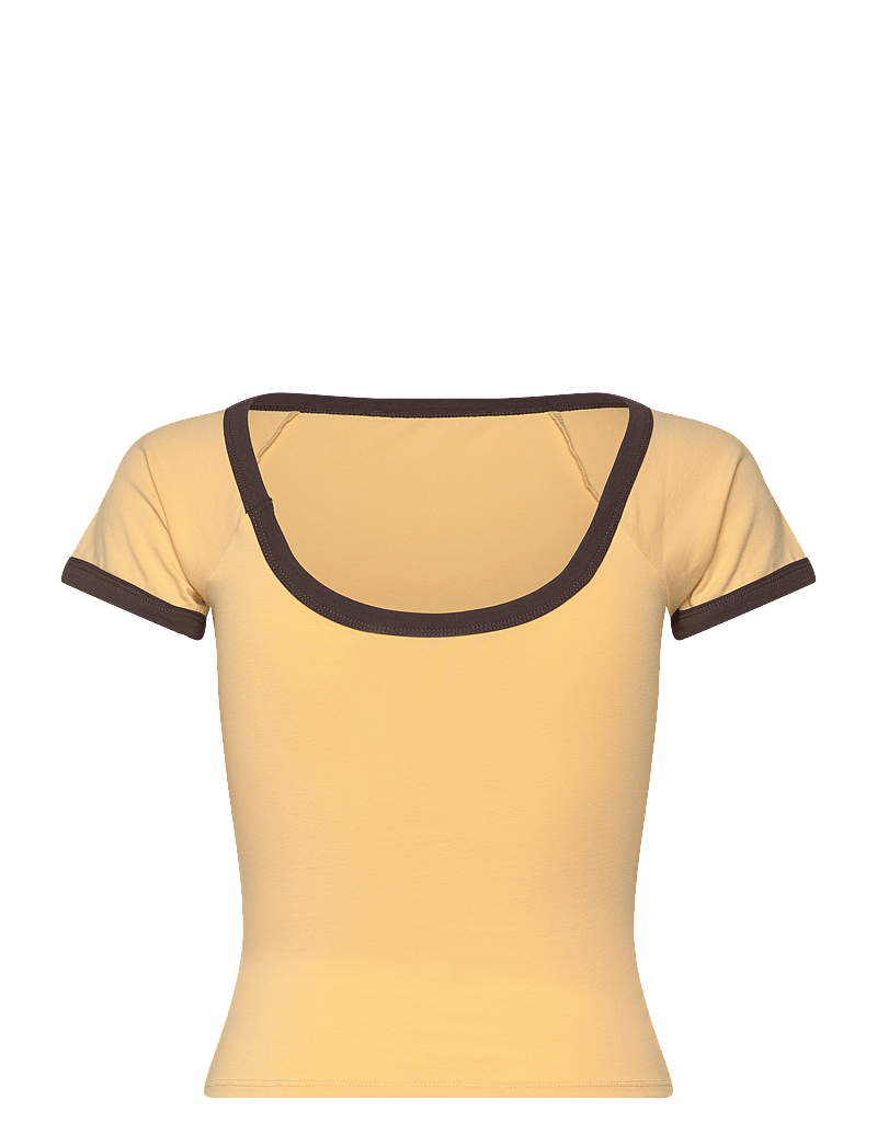 Monki - Mini short sleeve top - t-särgid - yellow medium - 1