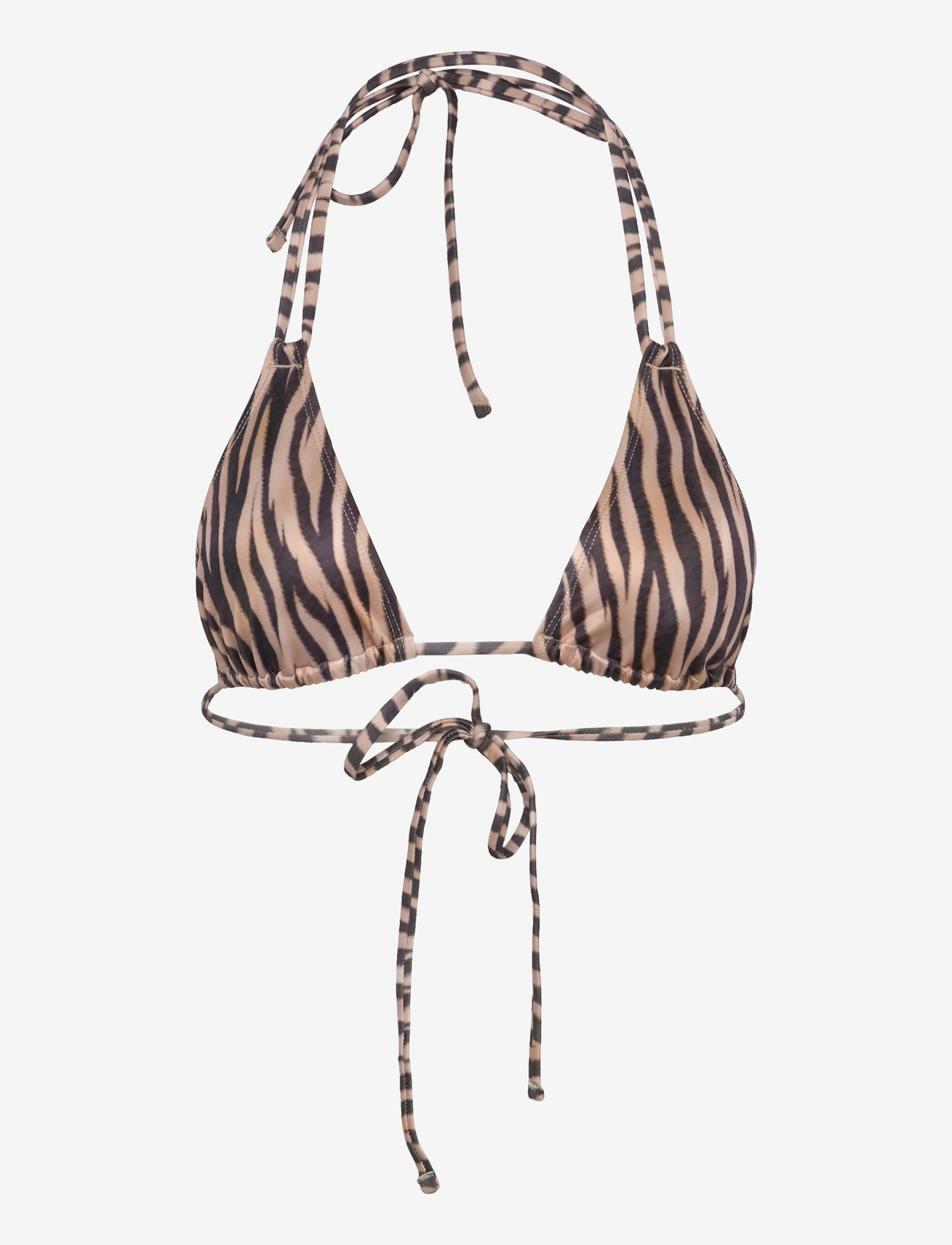 Monki - Printed Triangle Halter Bikini Top - triangelformad bikinis - beige medium dusty - 0