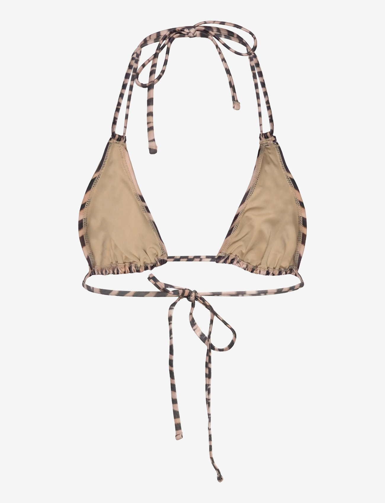 Monki - Printed Triangle Halter Bikini Top - triangelformad bikinis - beige medium dusty - 1