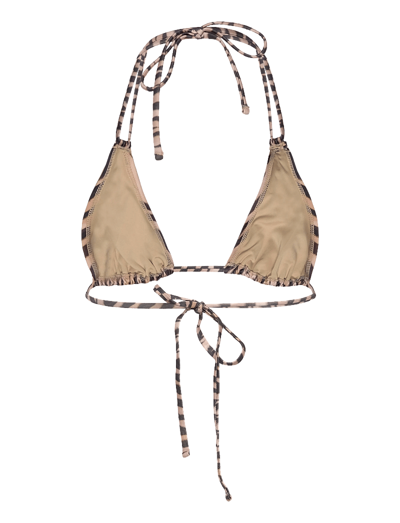 Monki - Printed Triangle Halter Bikini Top - dreieck-bikini-oberteile - beige medium dusty - 1
