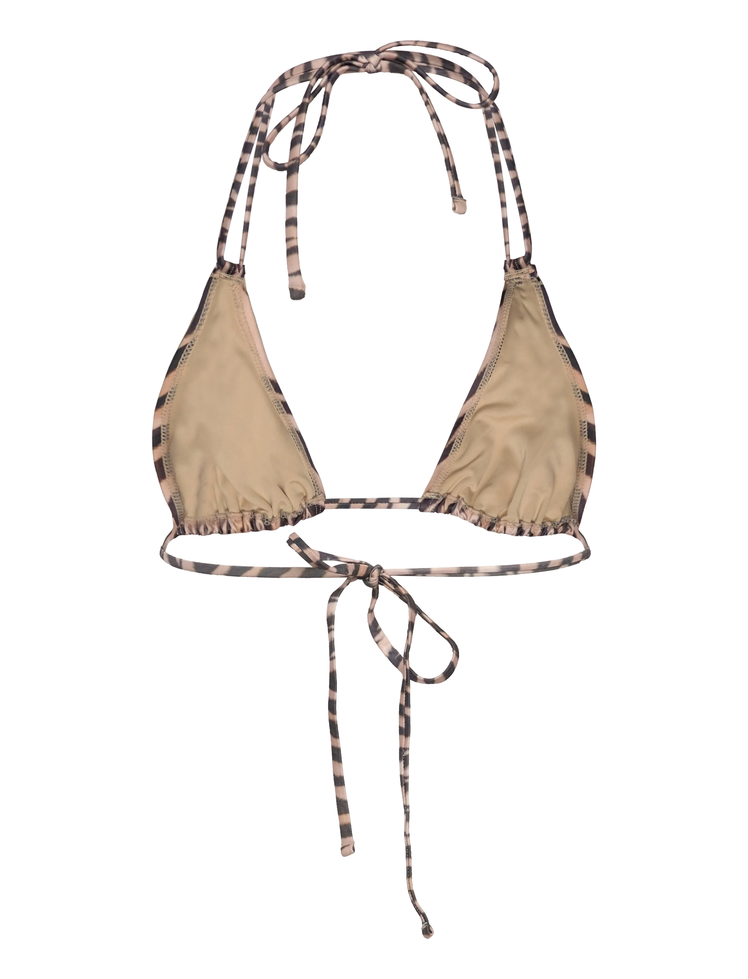 Monki - Printed Triangle Halter Bikini Top - triangelformad bikinis - beige medium dusty - 1
