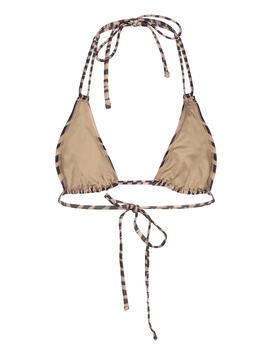 Monki - Printed Triangle Halter Bikini Top - dreieck-bikini-oberteile - beige medium dusty - 1