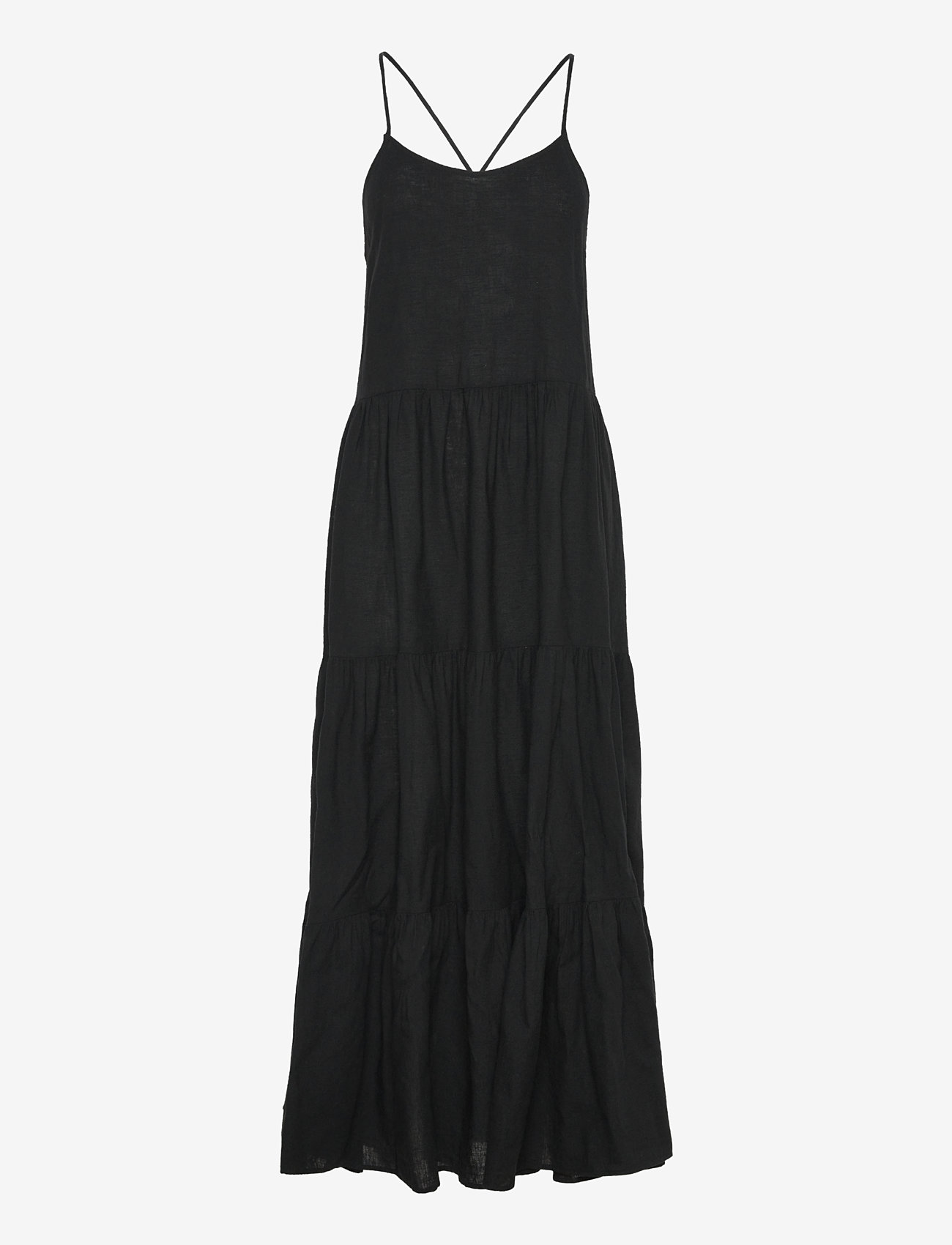 Monki - Maxi linen dress - black dark - 0