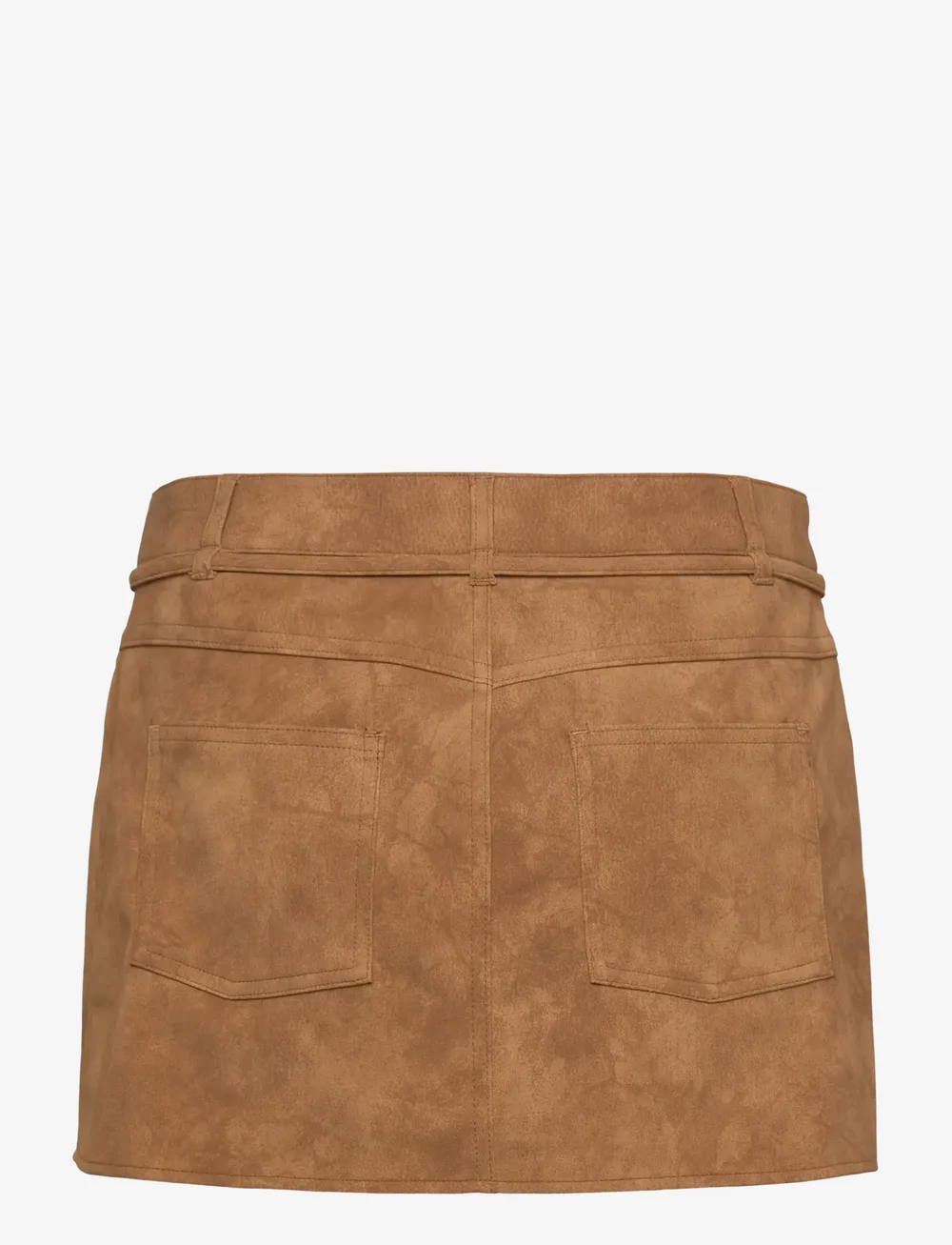 Monki - Low Waisted Faux Suede Mini Skirt - korte rokken - brown medium dusty - 1