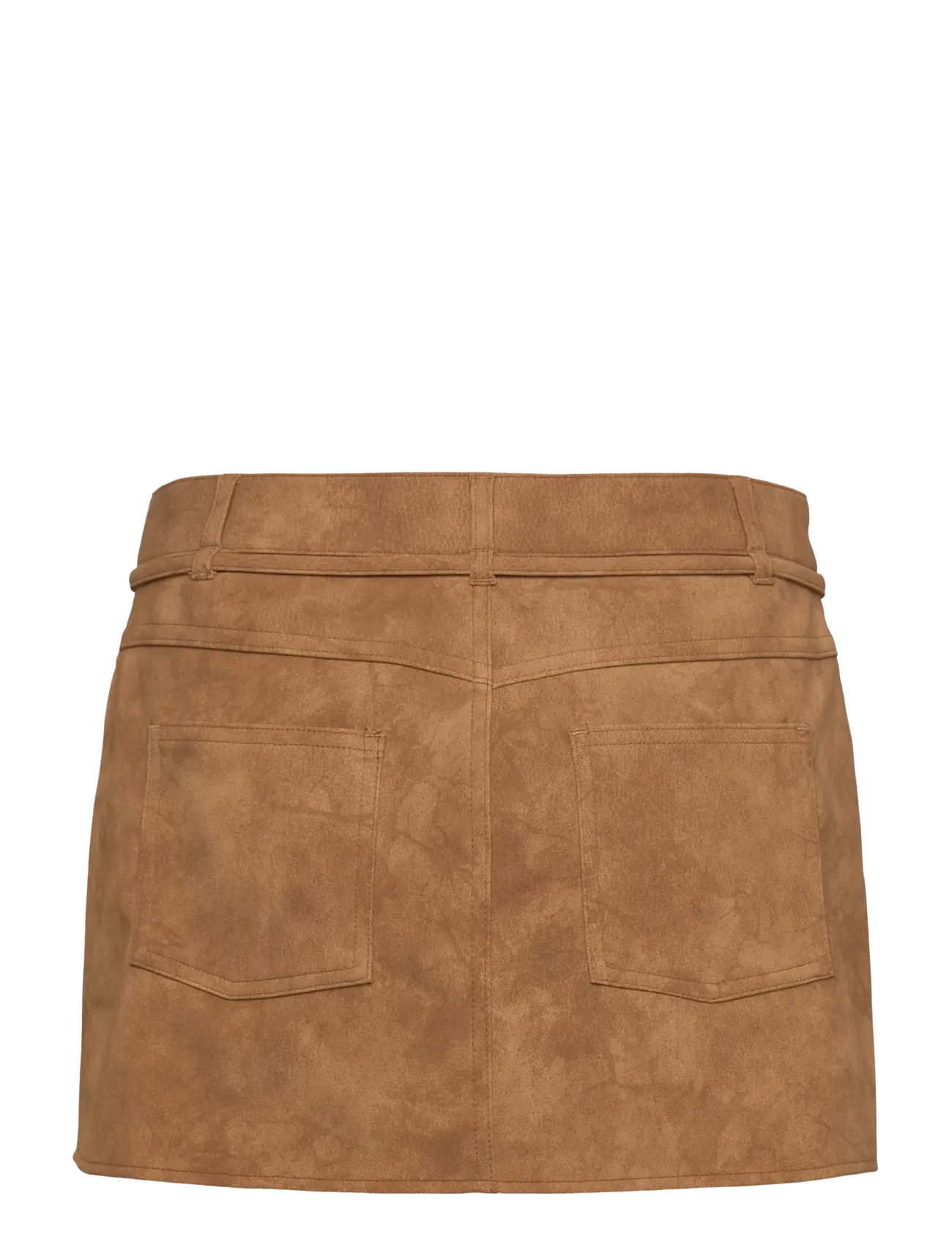 Monki - Low Waisted Faux Suede Mini Skirt - kurze röcke - brown medium dusty - 1
