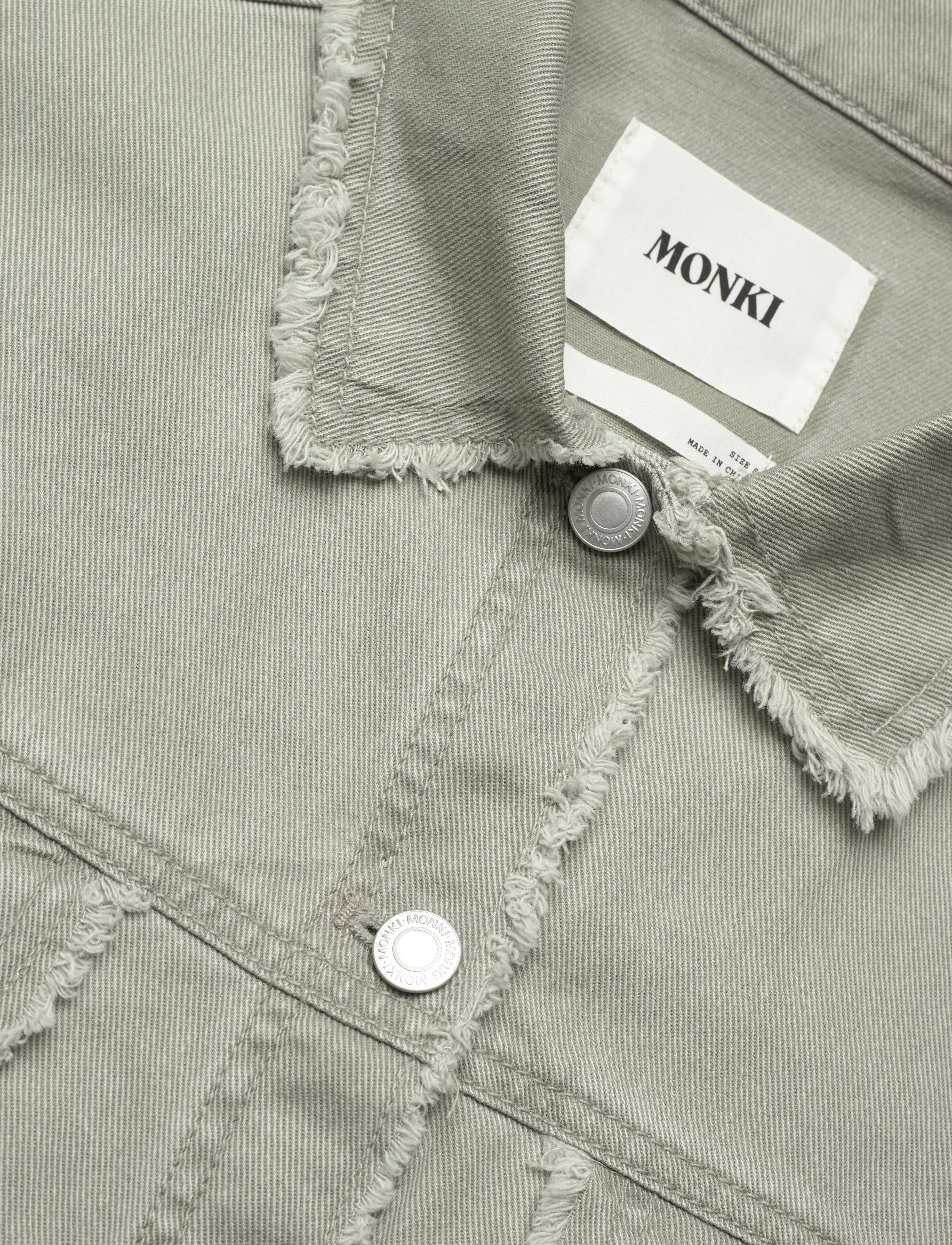Monki - Cropped Boxy Twill Jacket - kevadjoped - khaki green medium dusty - 2