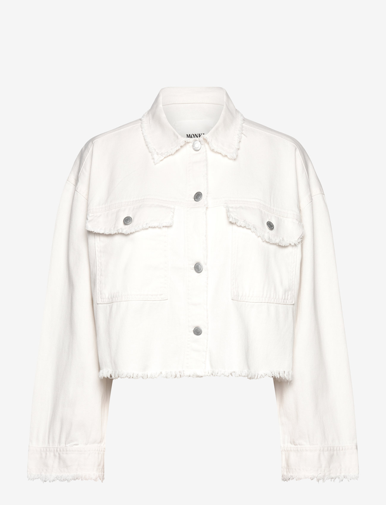 Monki - Cropped Boxy Twill Jacket - herbstjacken - white light - 0