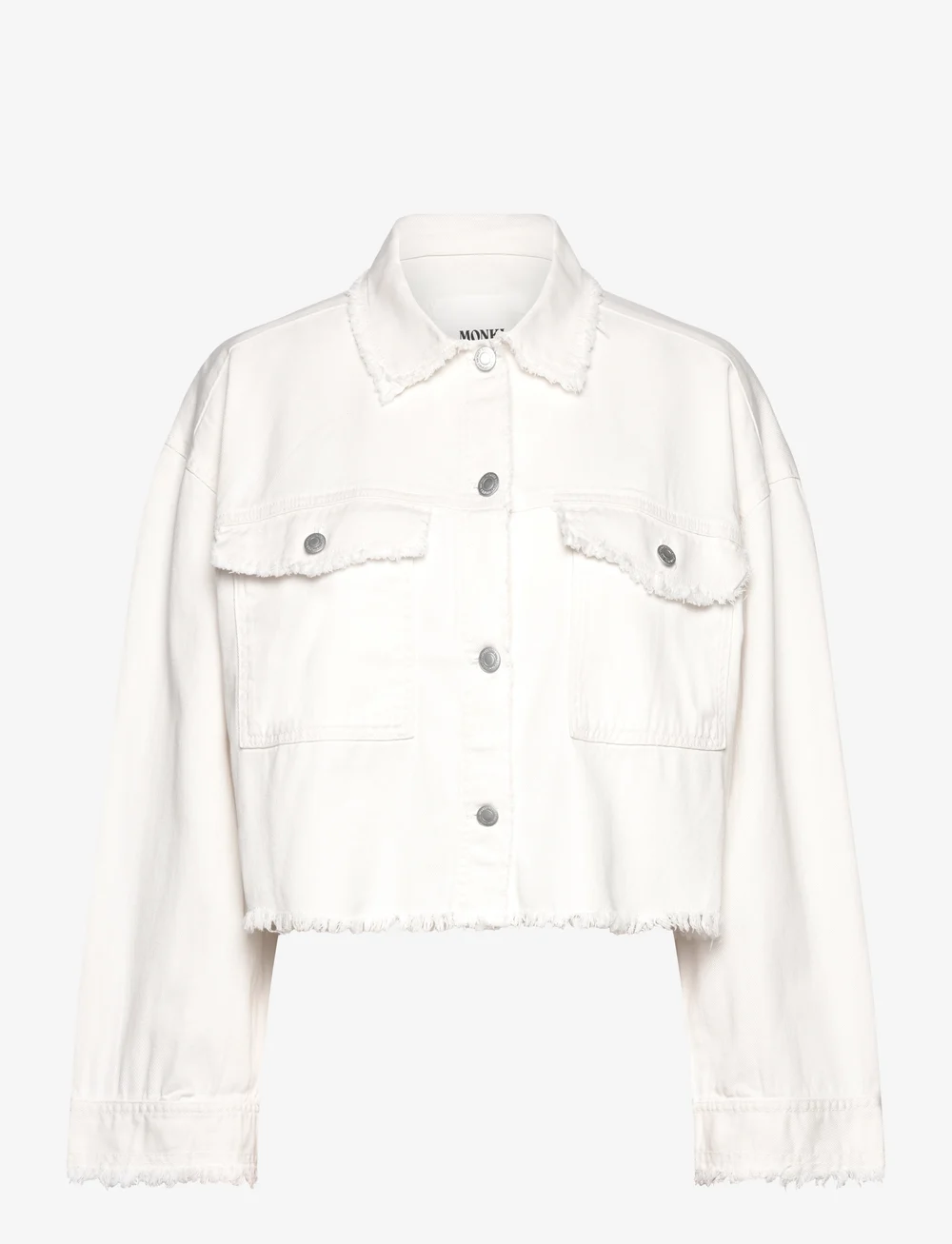 Monki - Cropped Boxy Twill Jacket - sügisjakid - white light - 0
