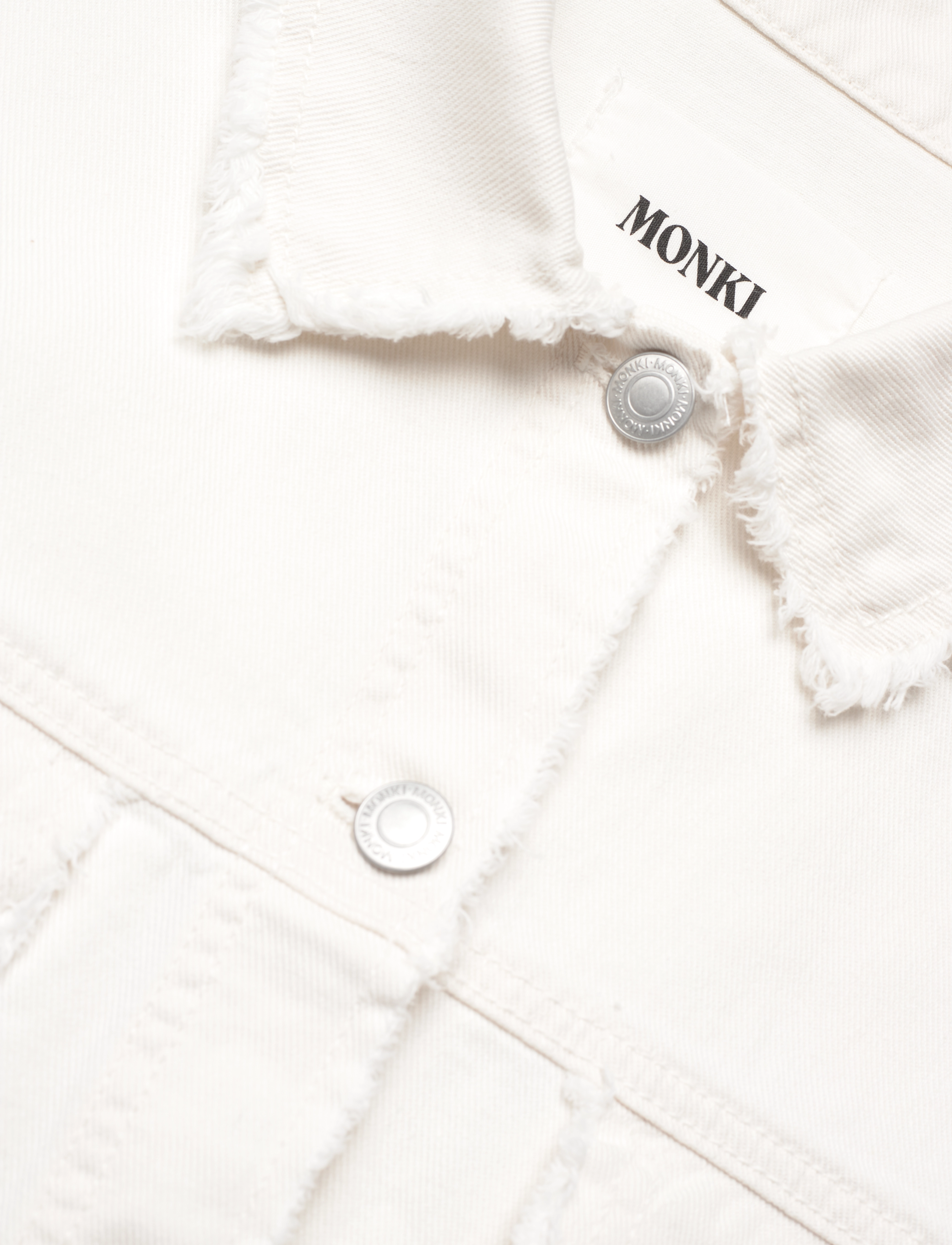 Monki - Cropped Boxy Twill Jacket - kevättakit - white light - 2